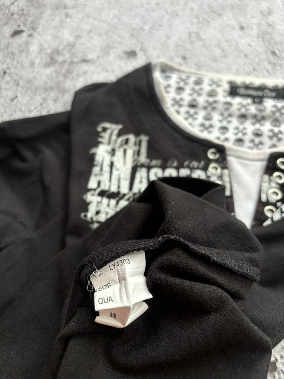 Hysteric Glamour Y2k Beaumont Carr Skull Poem Punk style LS Size US L / EU 52-54 / 3 - 6 Thumbnail