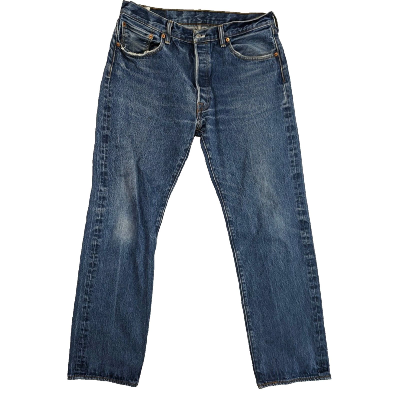 Levi's VINTAGE Levi's 501 Jeans Men 36x34 Regular Straight Leg Button Fly Blue Denim Classic USA 90s M1M Mens Size US 36 / EU 52 - 2 Thumbnail