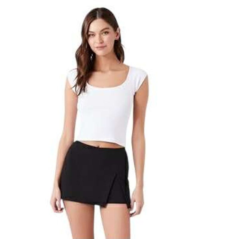 Forever 21 NEW Black Skort Skirt w/ Built in Shorts Mini Slit Small Size 25" / US 0 / IT 36 - 4 Thumbnail