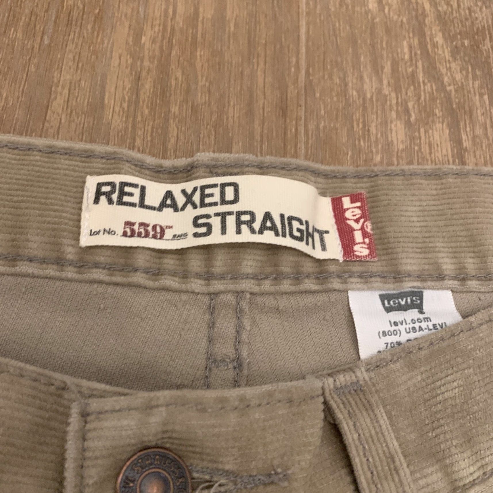 Levi's Levi's 559 Relaxed Straight Pants 34x32 Brown Corduroy Casual Skate Mens Size US 34 / EU 50 - 4 Thumbnail