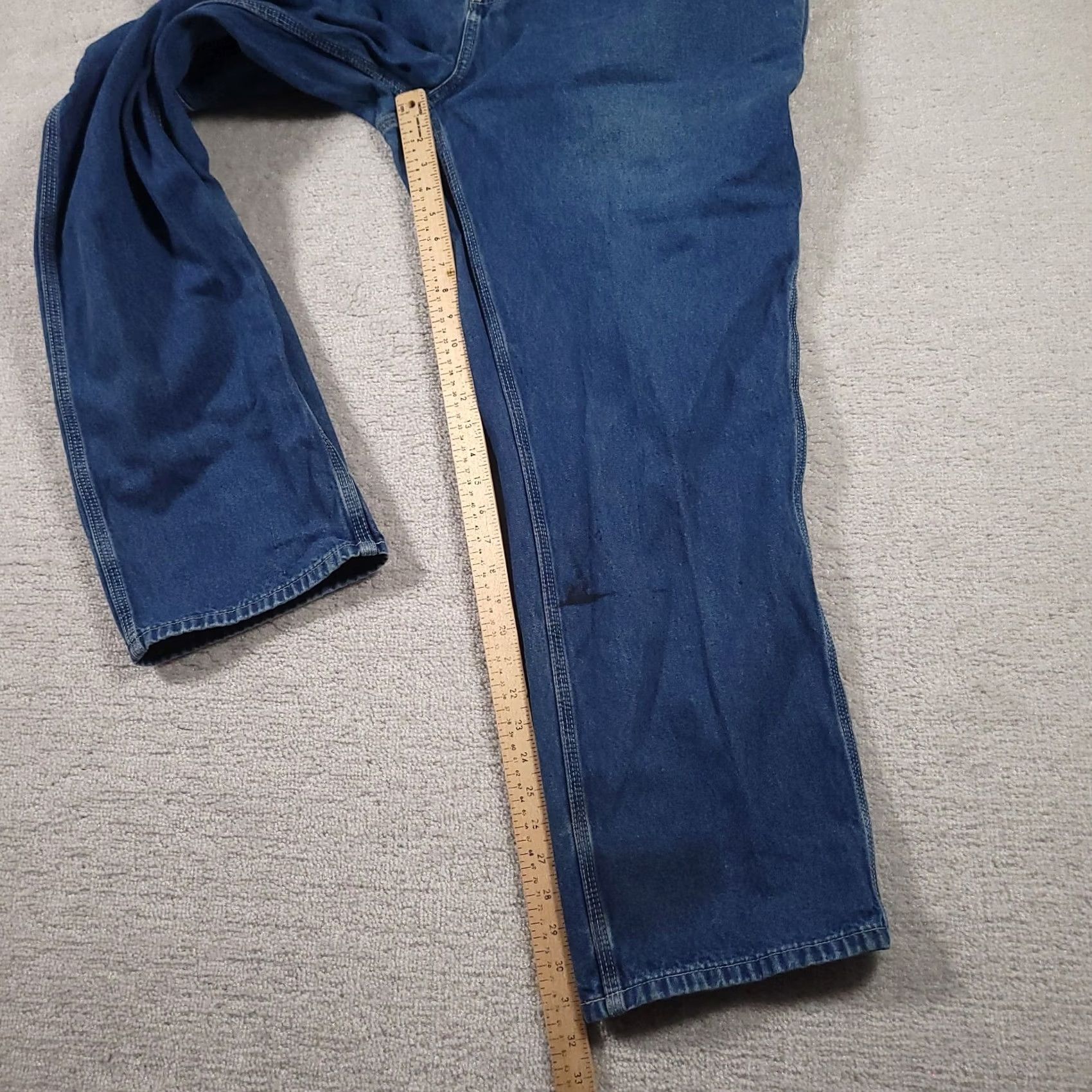 Carhartt Carhartt Jeans Dungaree Fit Blue Mens 42x32 Workwear Grunge Heavy Duty Denim Straight Pocketed Jeans Mens Size US 42 / EU 58 - 4 Thumbnail