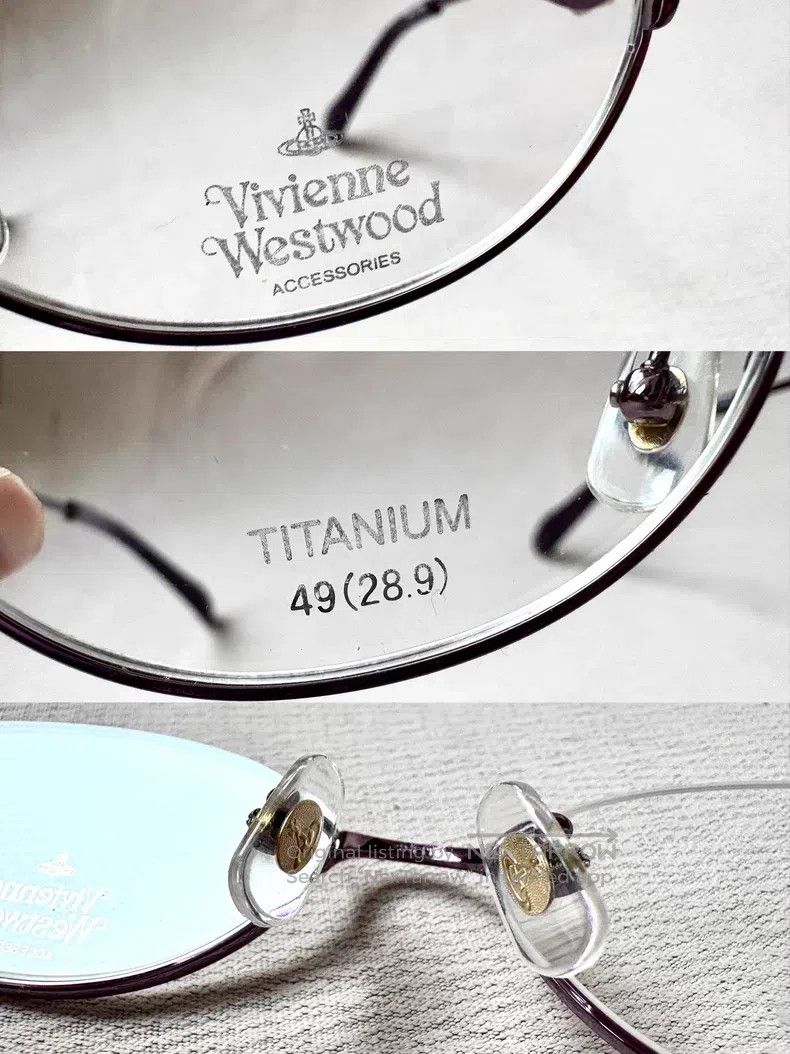 Vivienne Westwood Vivienne Westwood Purple laser Saturn semi-frame glasses f Size ONE SIZE - 3 Thumbnail