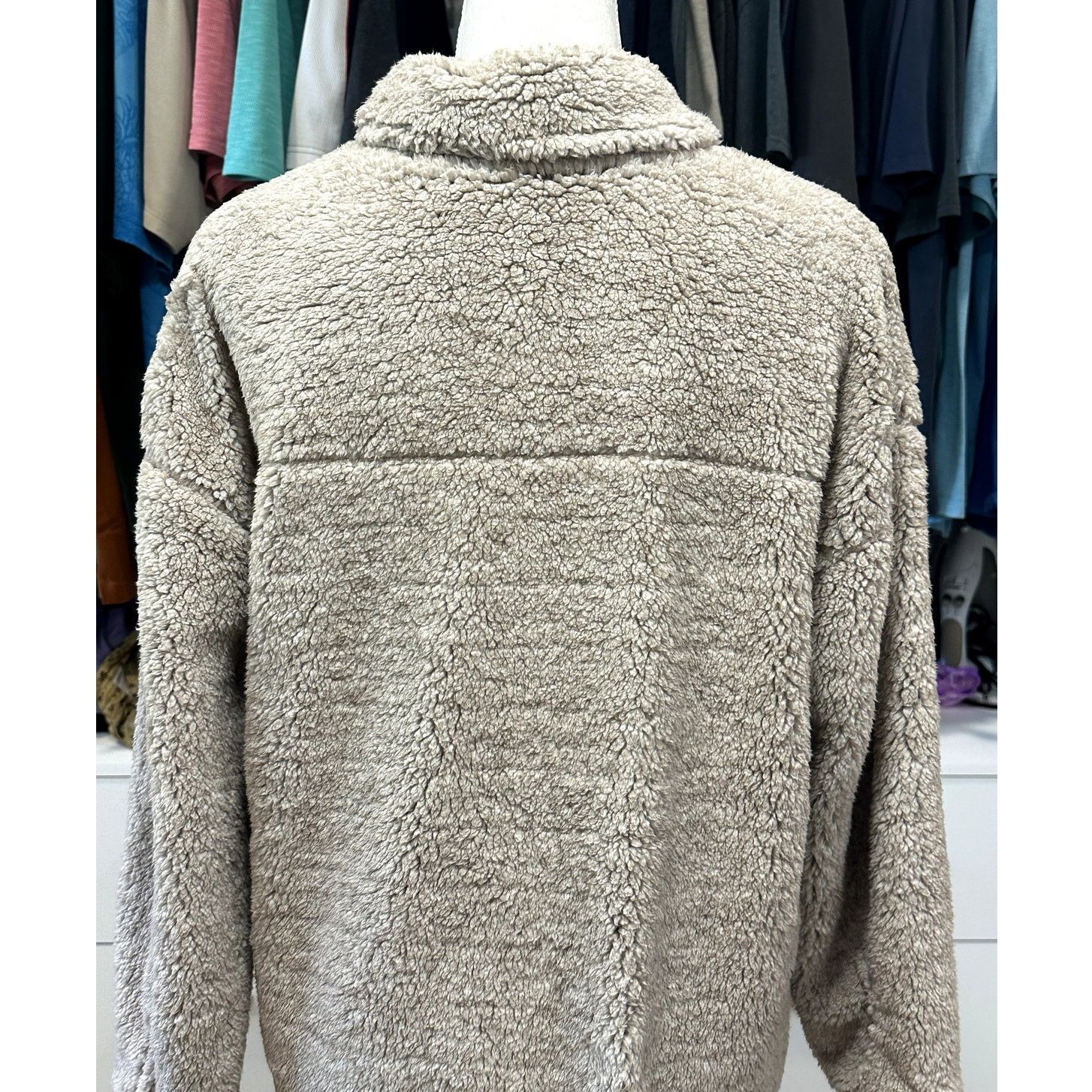 Other Thread & Supply Women's Tan Sherpa Oversized Shirt Jacket S Size S / US 4 / IT 40 - 6 Thumbnail