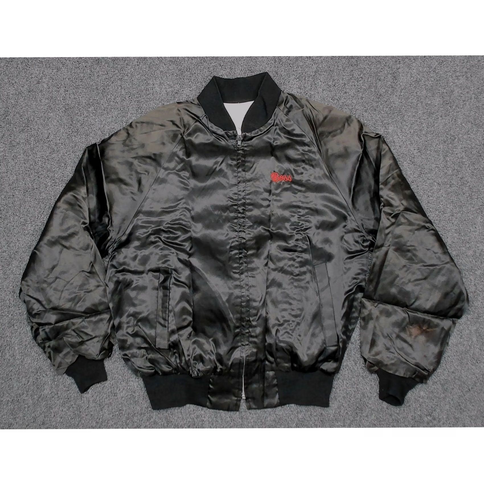 Vintage 70s King Louie Satin Bomber Jacket L Black Mack Truck Hellen Transportation Size US L / EU 52-54 / 3 - 3 Thumbnail