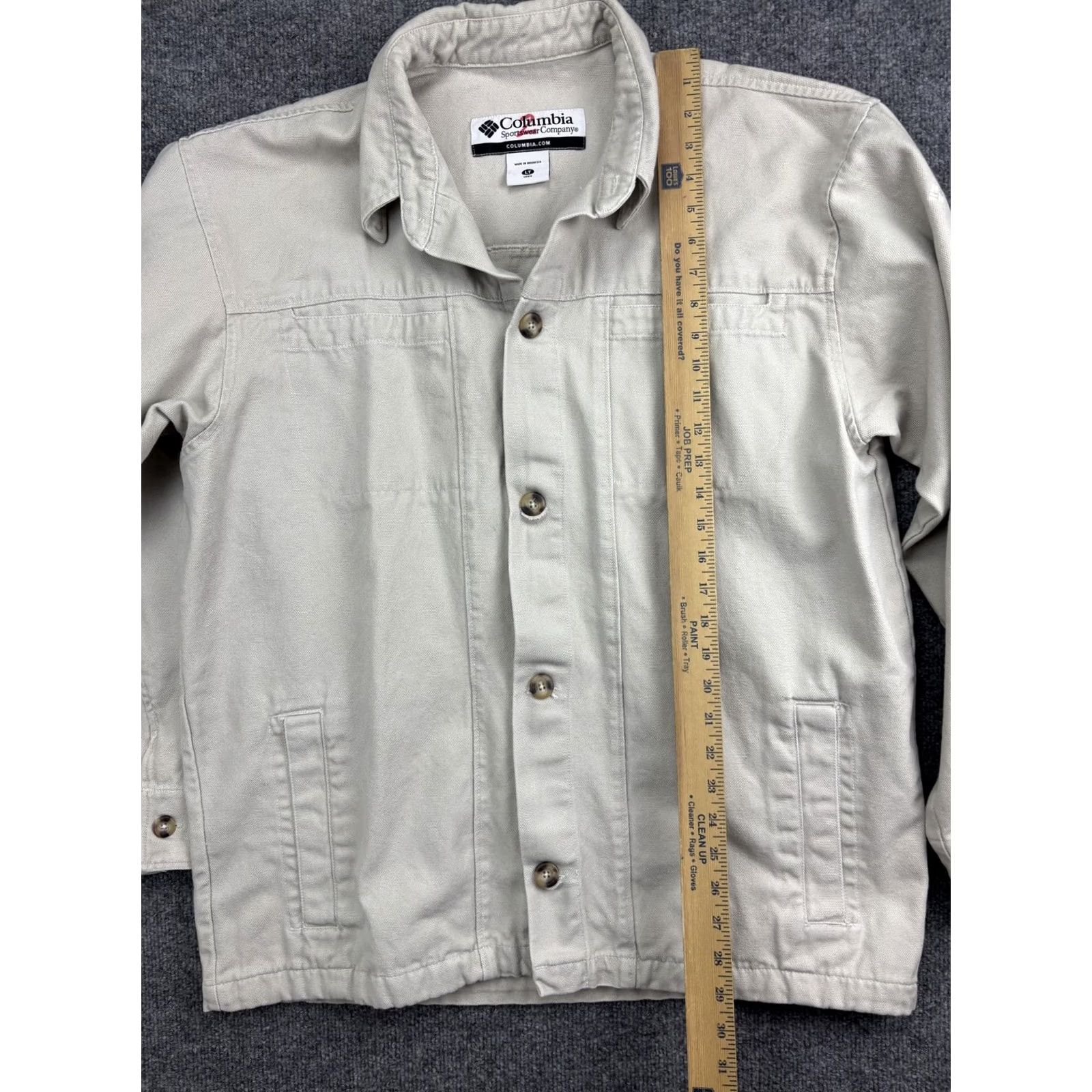 Vintage Columbia Jacket Mens LT Beige Button Front Chore Coat SS ET 3008 Size US L / EU 52-54 / 3 - 3 Thumbnail