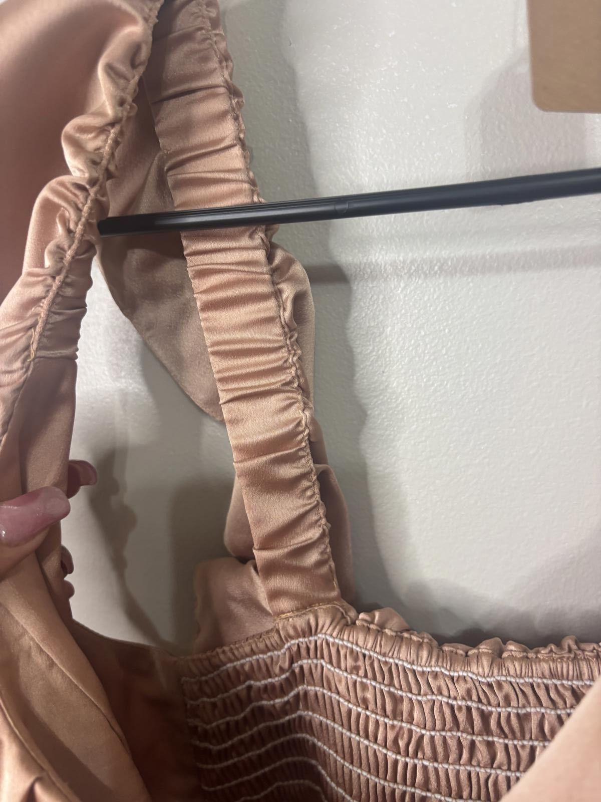 Designer Charming Satin Maxi Dress by Show Me Your Mumu - Blush Pink Size L / US 10 / IT 46 - 4 Thumbnail