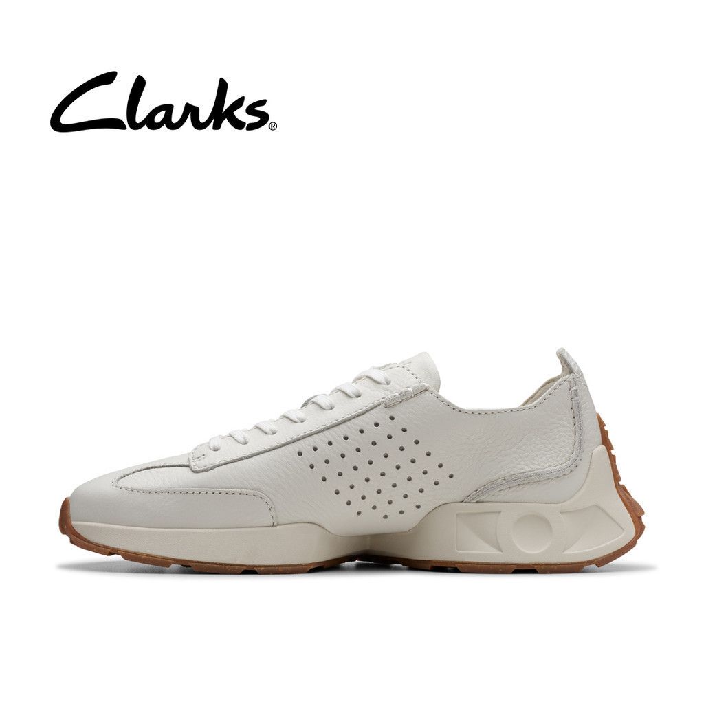 Clarks Clarks Mens Craft Speed Sneakers - White Leather Size US 9 / EU 42 - 3 Thumbnail