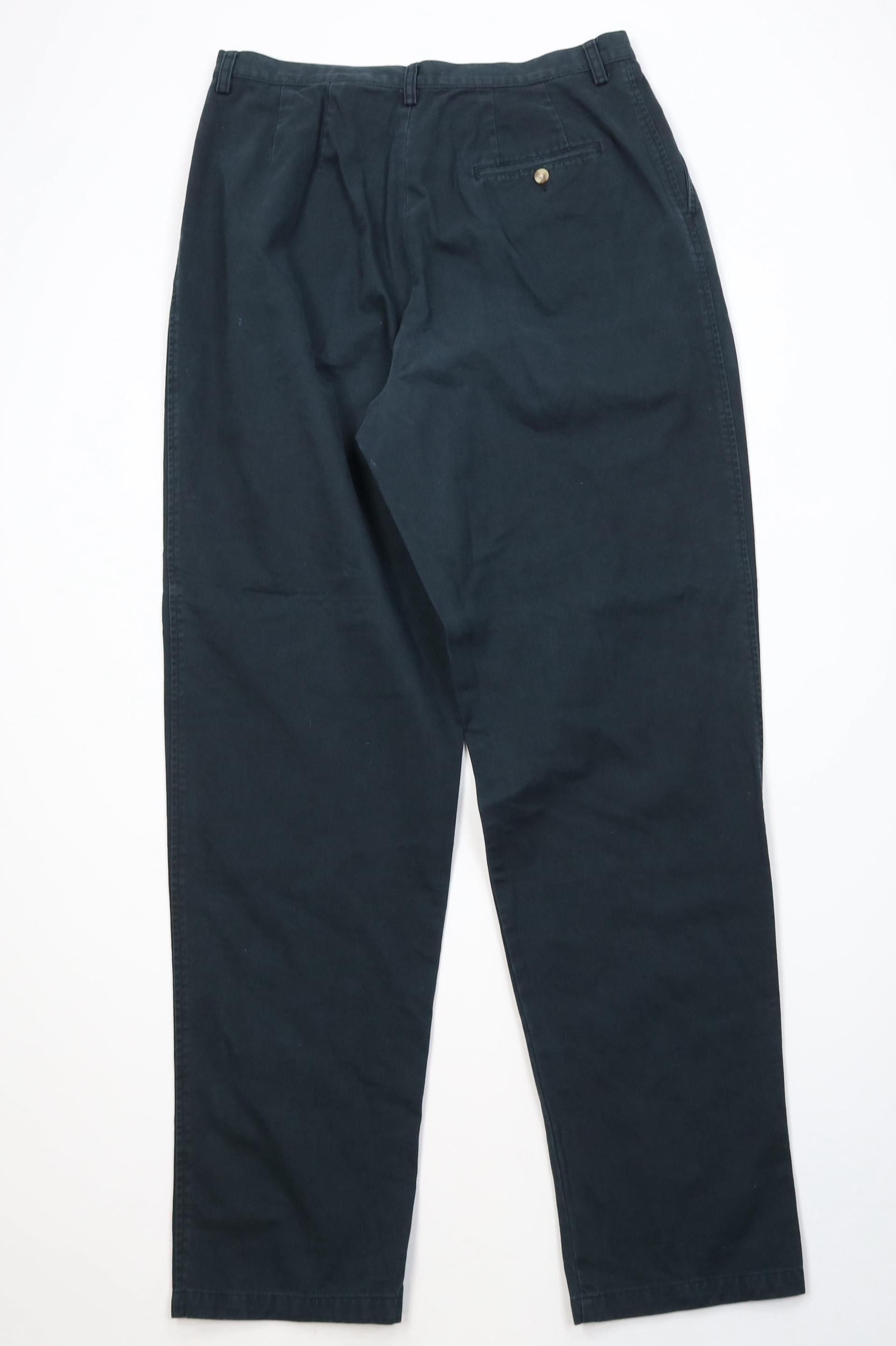 Eddie Bauer Vintage 90s Eddie Bauer Fit Pleated Chino Pants Green Size 38" / US 16 / IT 52 - 8 Thumbnail