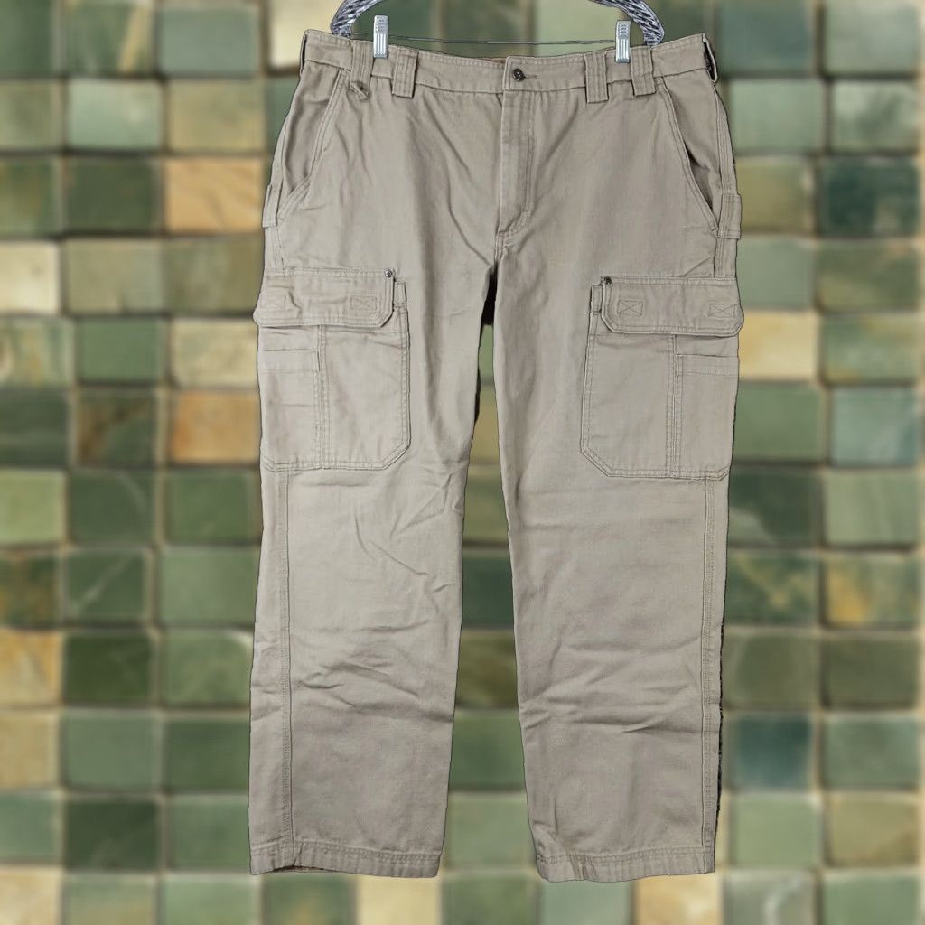 Vintage Duluth Trading Co. Mens Heavy Duty Canvas Cargo Pants Beige Size 40x32 Size US 40 / EU 56 - 1 Thumbnail