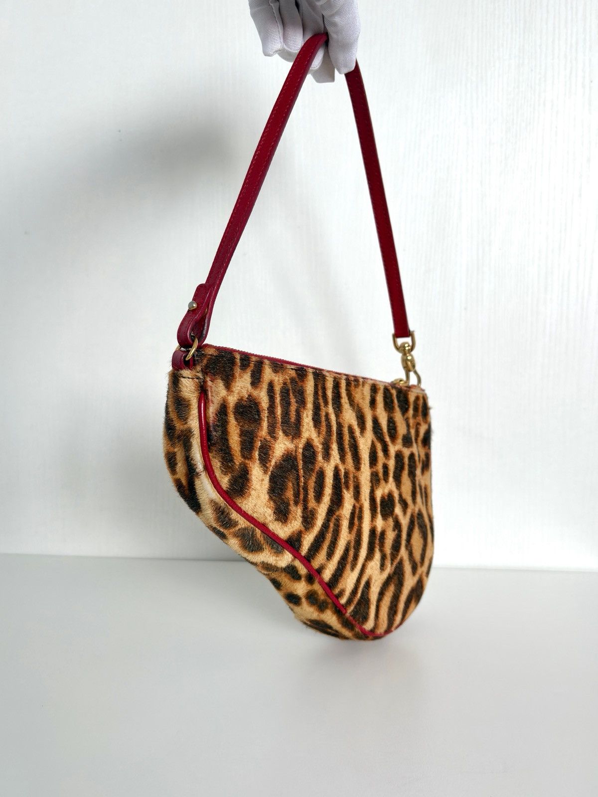Dior Christian Dior Leopard Pony Hair Mini Saddle Bag Size ONE SIZE - 7 Thumbnail
