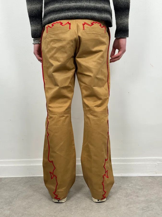 Dsquared2 1990s Dsquared2 Beige & Red Lined Flared Pants Size US 32 / EU 48 - 5 Thumbnail