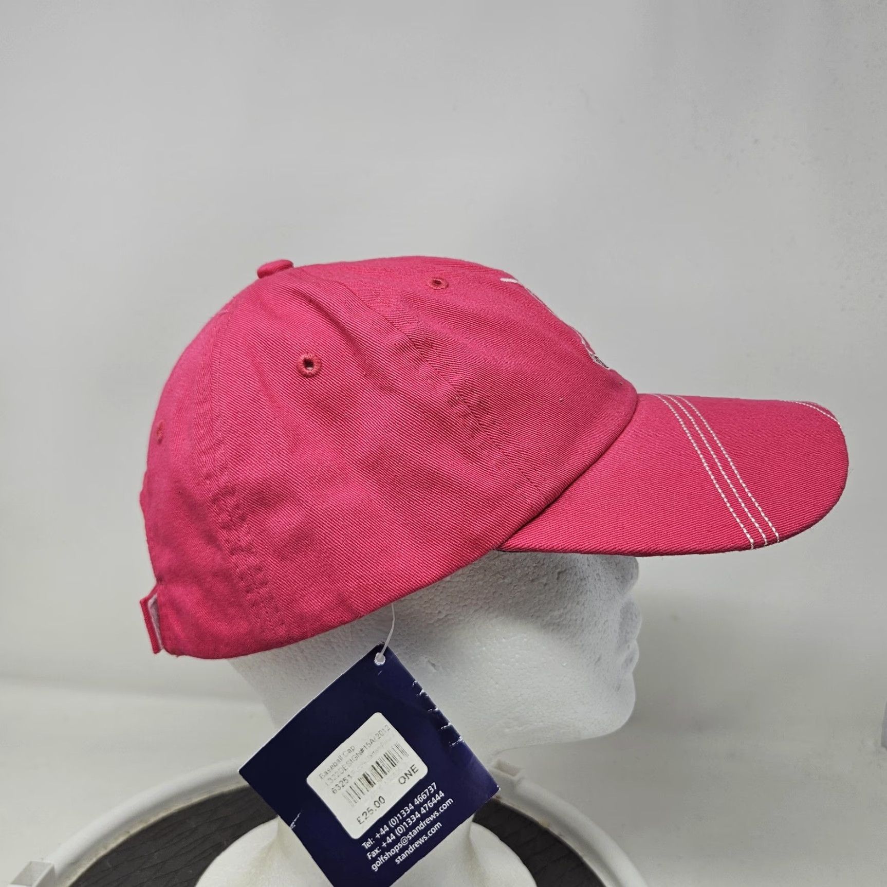 Pinko St Andrews Links Hat Cap Baseball Cap Pink Tartan Embroidered Adjustable One Size Mens Cap Size ONE SIZE - 3 Thumbnail