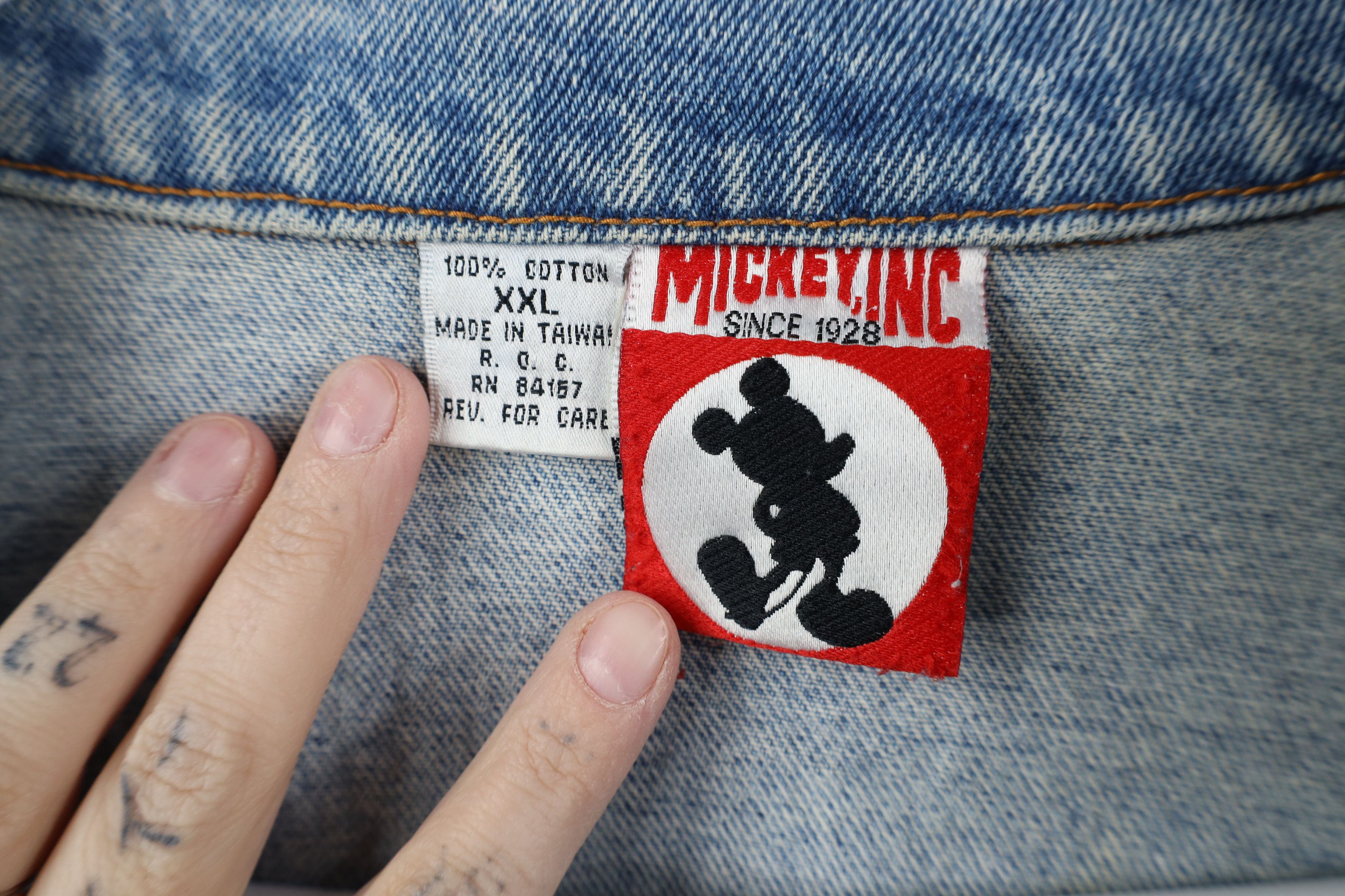 Disney Vintage 90s Disney Mickey Mouse Denim Jean Trucker Jacket Size US XXL / EU 58 / 5 - 9 Thumbnail