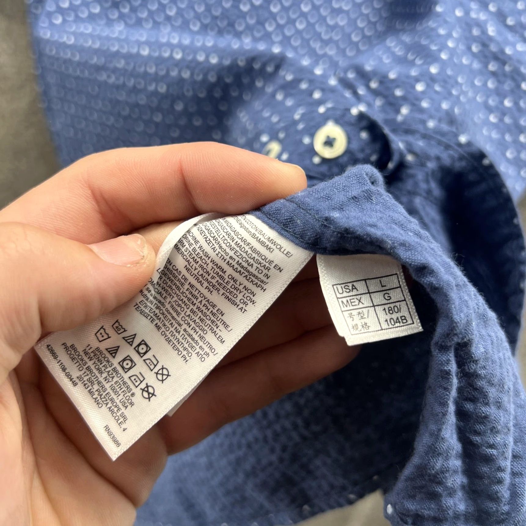 Brooks Brothers Brooks Brothers Shirt Mens Large Blue Polka Dot Short Sleeve Button Front Casual Size US L / EU 52-54 / 3 - 6 Thumbnail