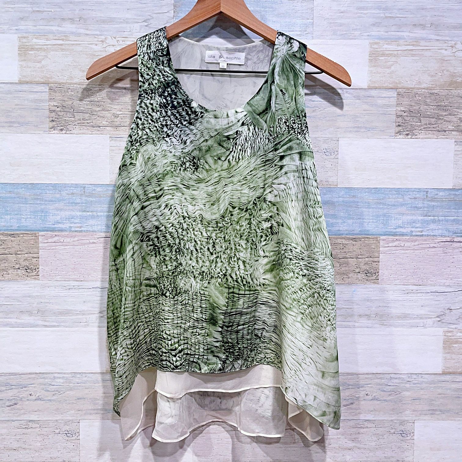 Lola & Sophie Lola & Sophie Sheer Overlay Sleeveless Blouse Snakeskin