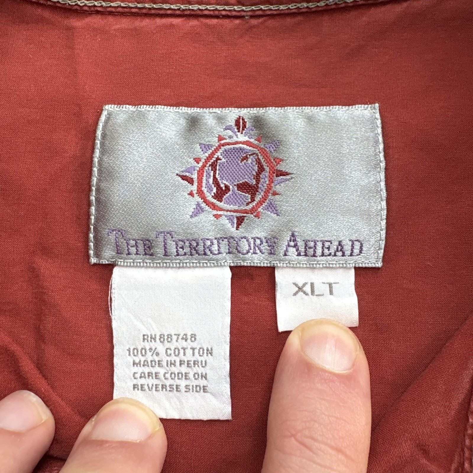The Territory Ahead The Territory Ahead Mens XLT Red Long Sleeve Button Down Size US XL / EU 56 / 4 - 8 Thumbnail