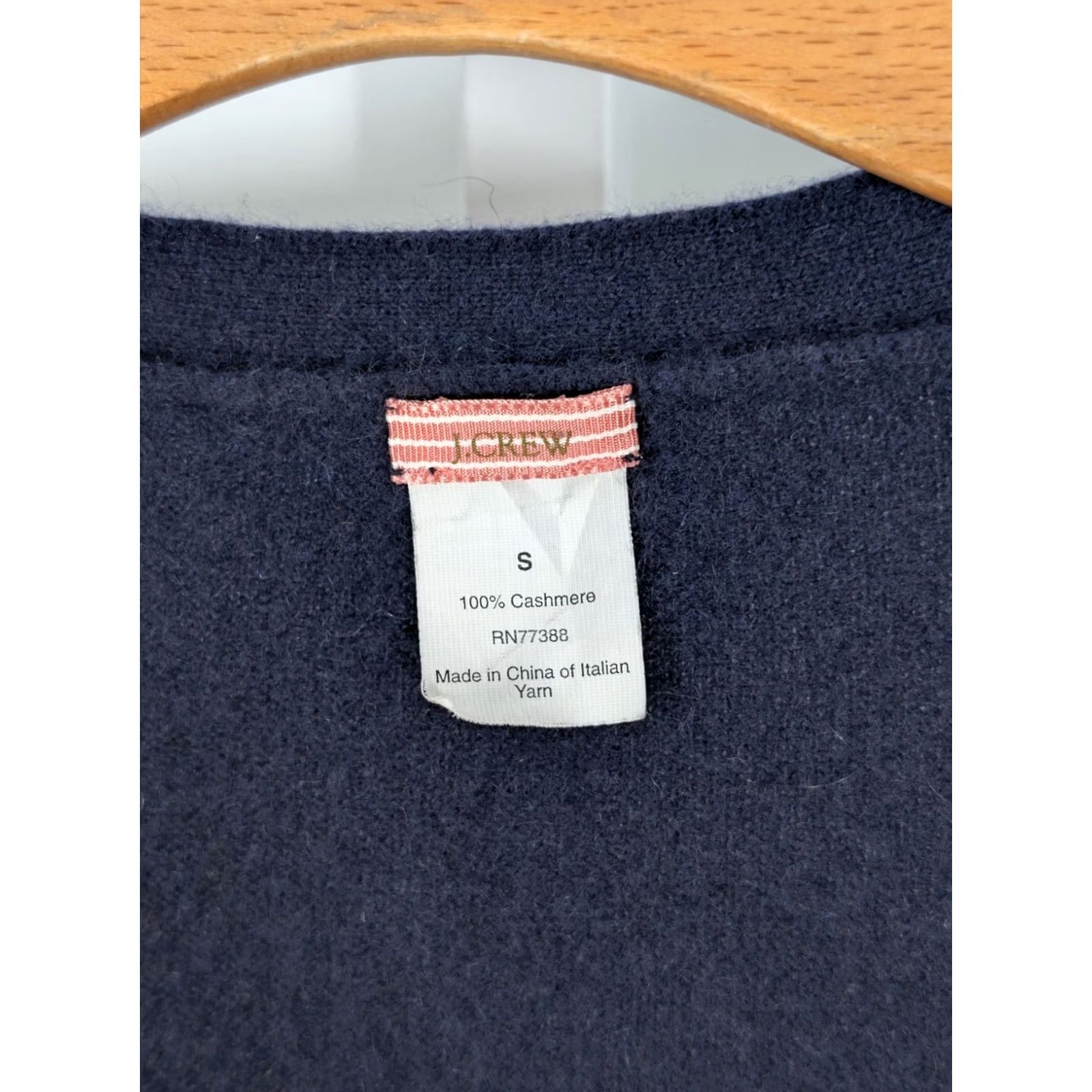 J.Crew VINTAGE J.CREW Cardigan Sweater Navy Cashmere Knit Frill SS Small Women's Size S / US 4 / IT 40 - 3 Thumbnail