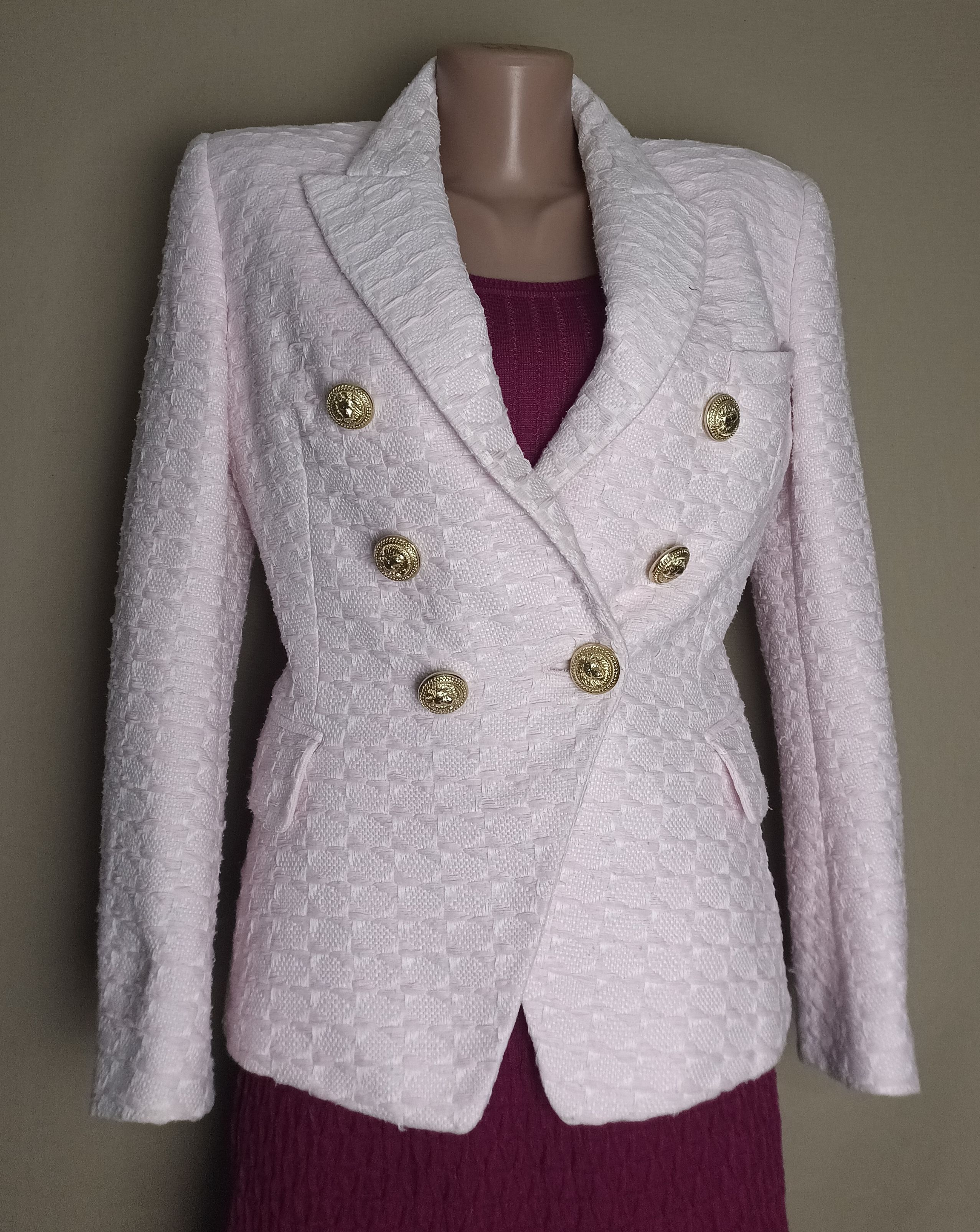 Balmain Balmain Pink Tweed Six Button Blazer Jacket EU40 Size M / US 6-8 / IT 42-44 - 10 Thumbnail