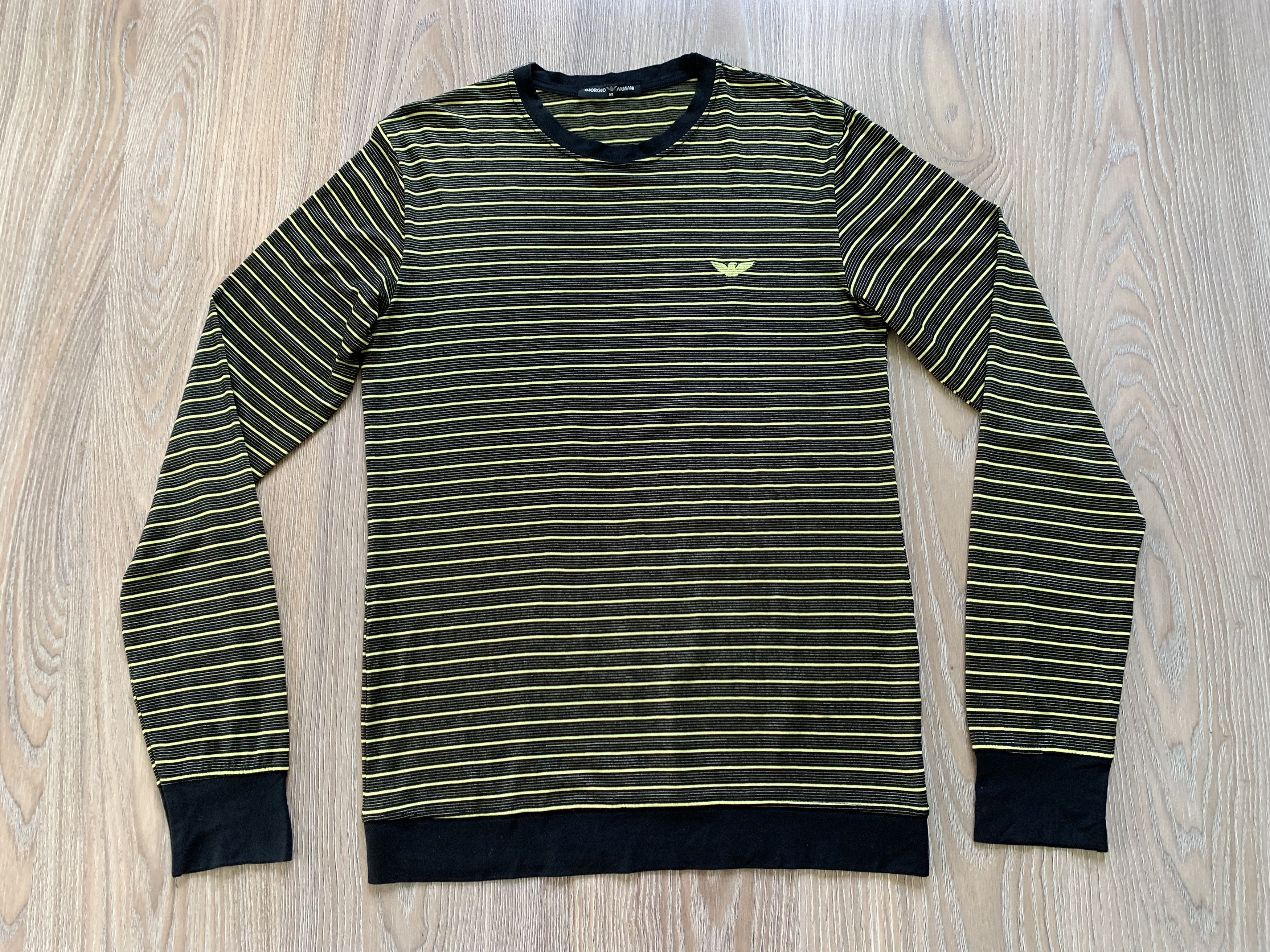 Giorgio Armani × Vintage Giorgio Armani Vintage Stripe Sweatshirt Size US M / EU 48-50 / 2 - 2 Thumbnail