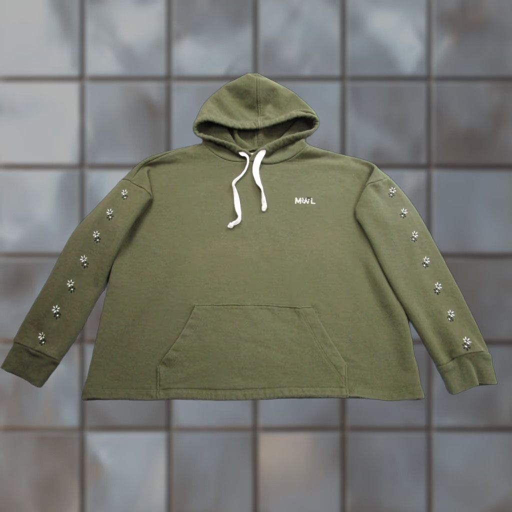 Madewell Madewell Hoodie Womens Large Green Olive Embroidered MWL Pullover Athleisure Loungewear Size L / US 10 / IT 46 - 1 Thumbnail
