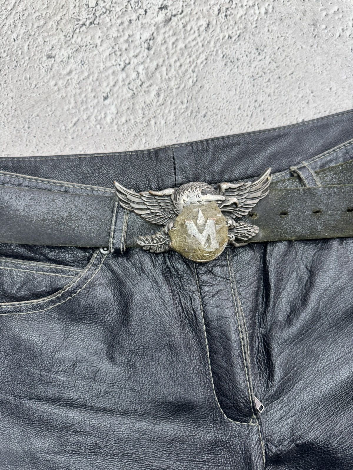 Hysteric Glamour Rare eagle buckle Avant garde leather belt diesel style y2k Size ONE SIZE - 2 Thumbnail