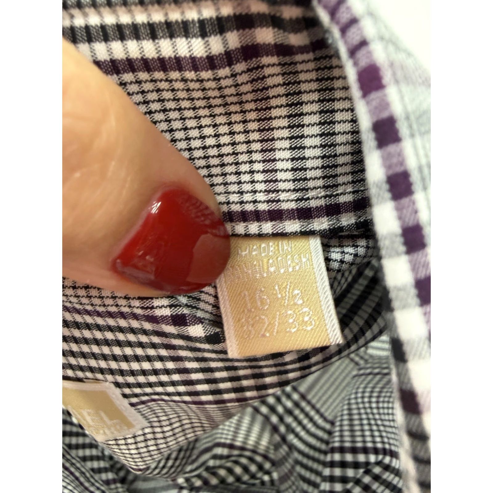 Michael Kors Michael Kors Shirt Mens 16.5 32/33 Gray Plaid Regular Fit Non-Iron Dress Top Size US XL / EU 56 / 4 - 4 Thumbnail