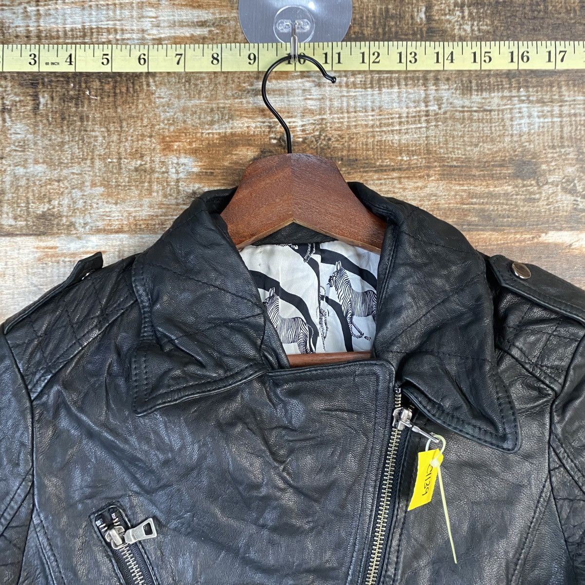 Genuine Leather DL Japan bikers vintage Black Leather Jacket #C1139 Size XS / US 0-2 / IT 36-38 - 4 Thumbnail
