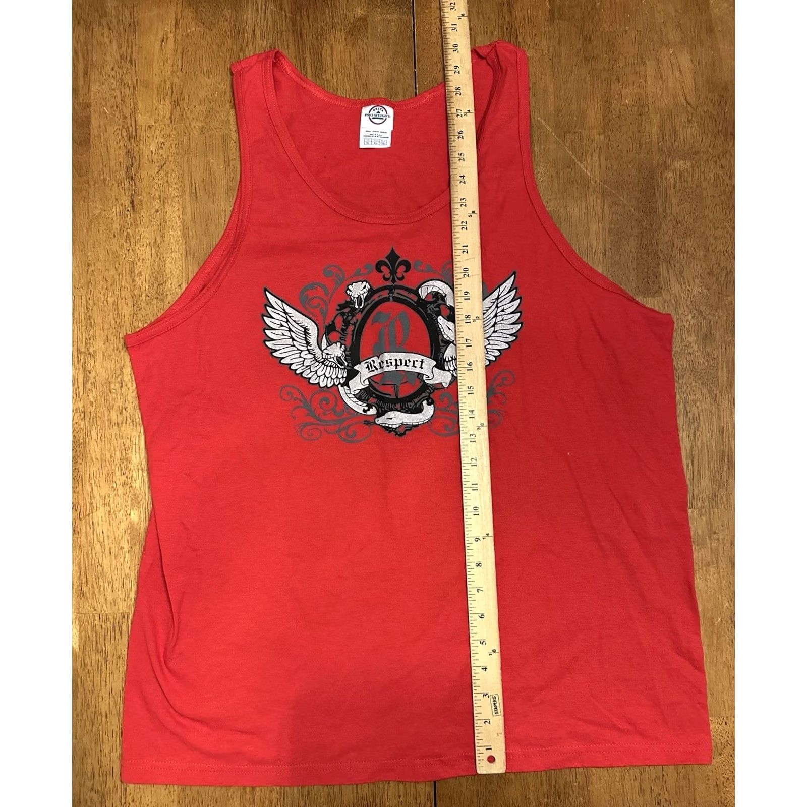 Delta VINTAGE Delta Y2K Respect Tank Top T Shirt XL Red Cotton T-Shirt Men Size US XL / EU 56 / 4 - 6 Thumbnail