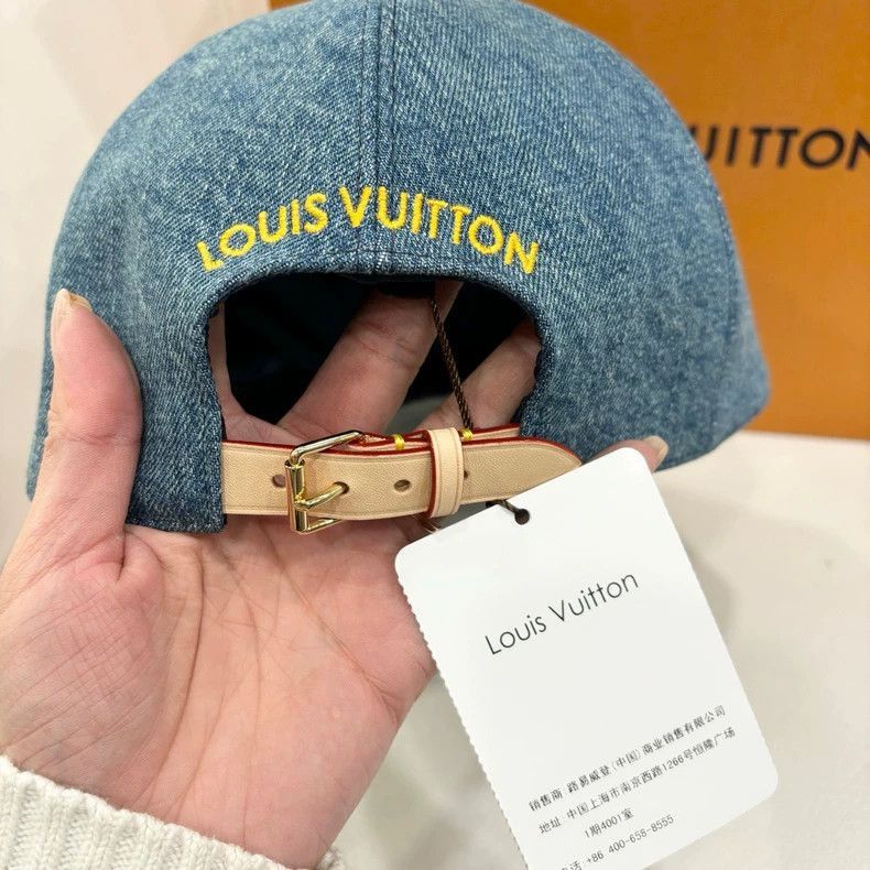 Louis Vuitton LV Denim Baseball Cap with Flower Logo-2507 Size ONE SIZE - 4 Thumbnail