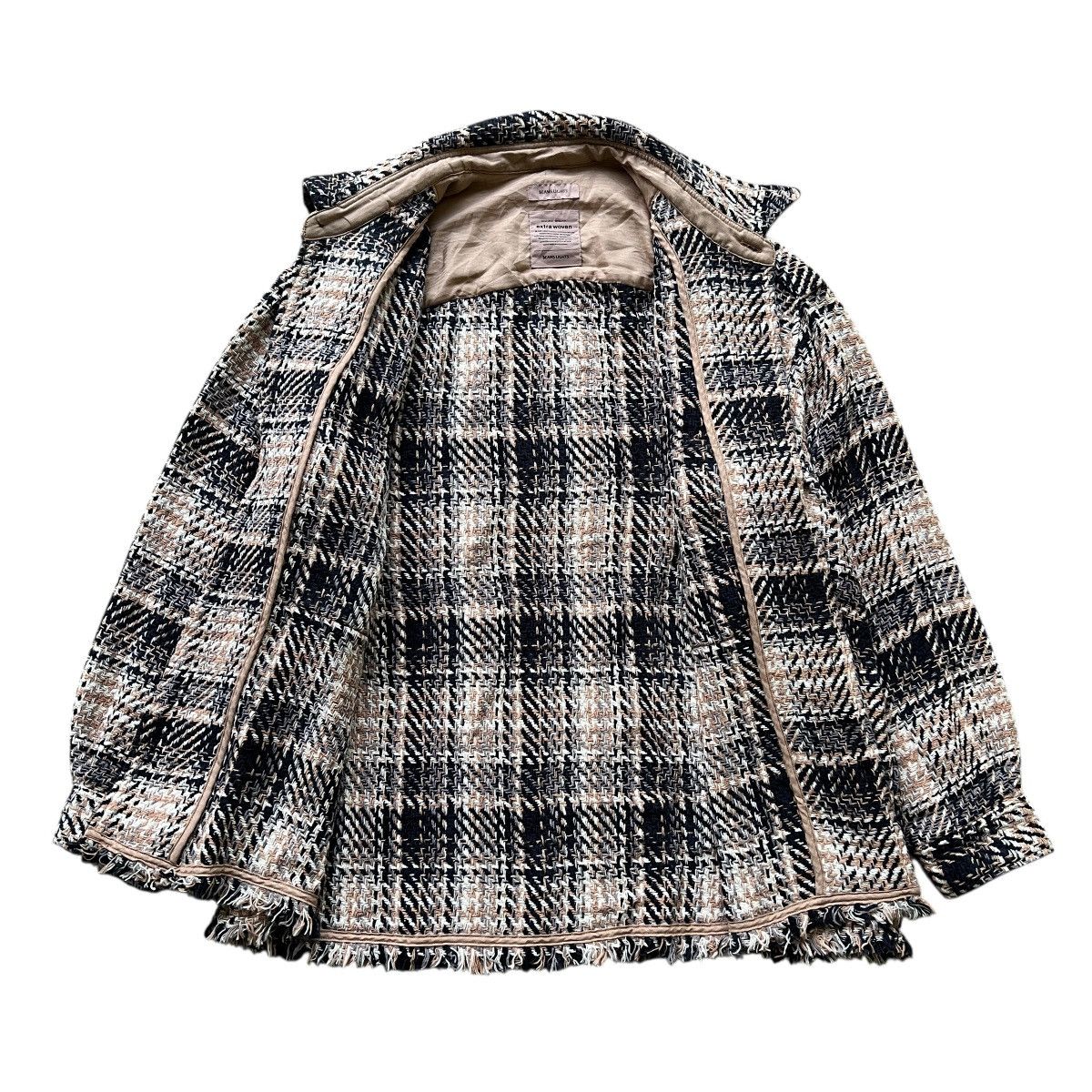 Beams Japan 🔥 Beams Shadow Plaid Knit Cpo Shirt Jacket Size US M / EU 48-50 / 2 - 8 Thumbnail