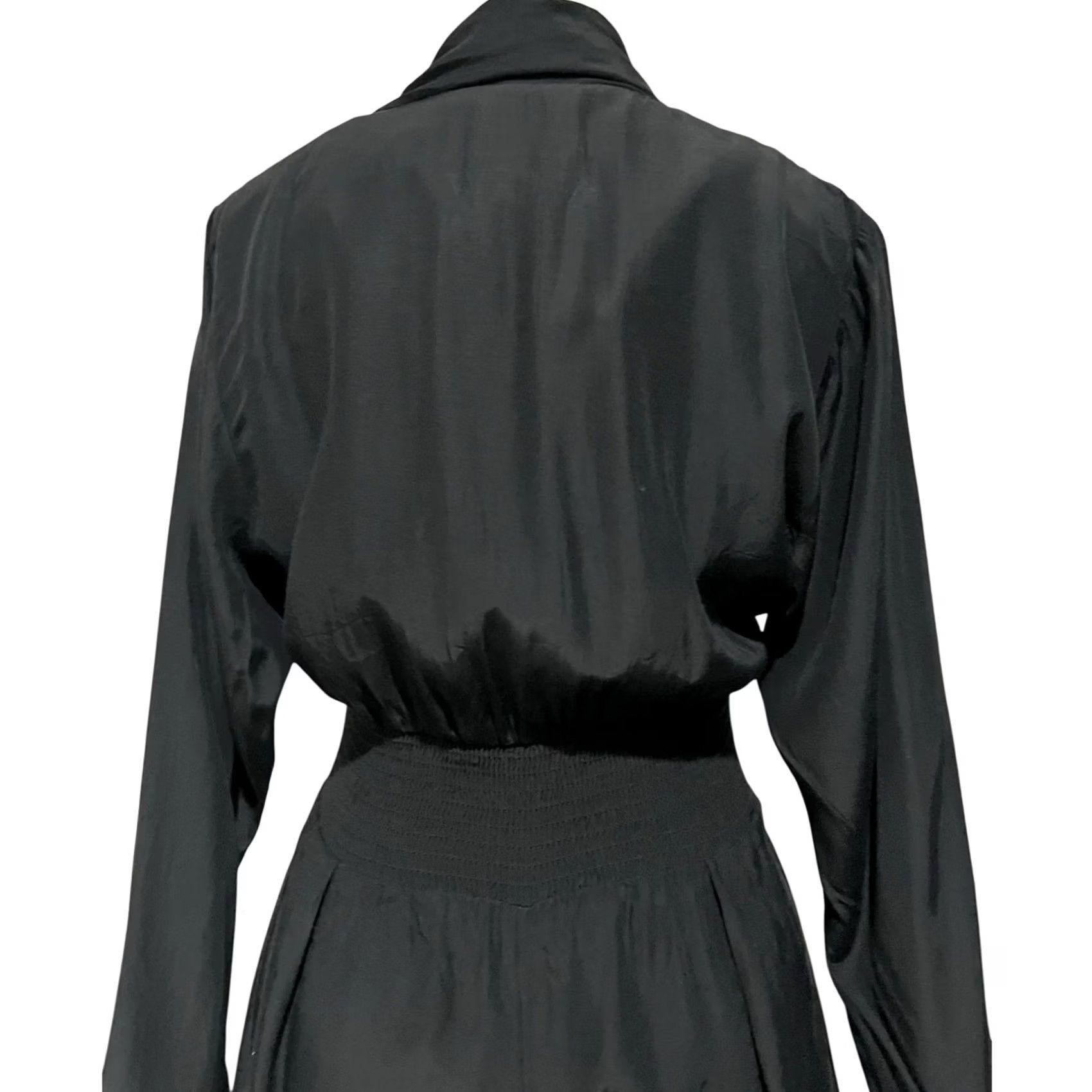 Vintage VINTAGE Breakin Loose Romper Playsuit Black Buttons Long Sleeve Collar 90s Sz L Size L / US 10 / IT 46 - 4 Thumbnail