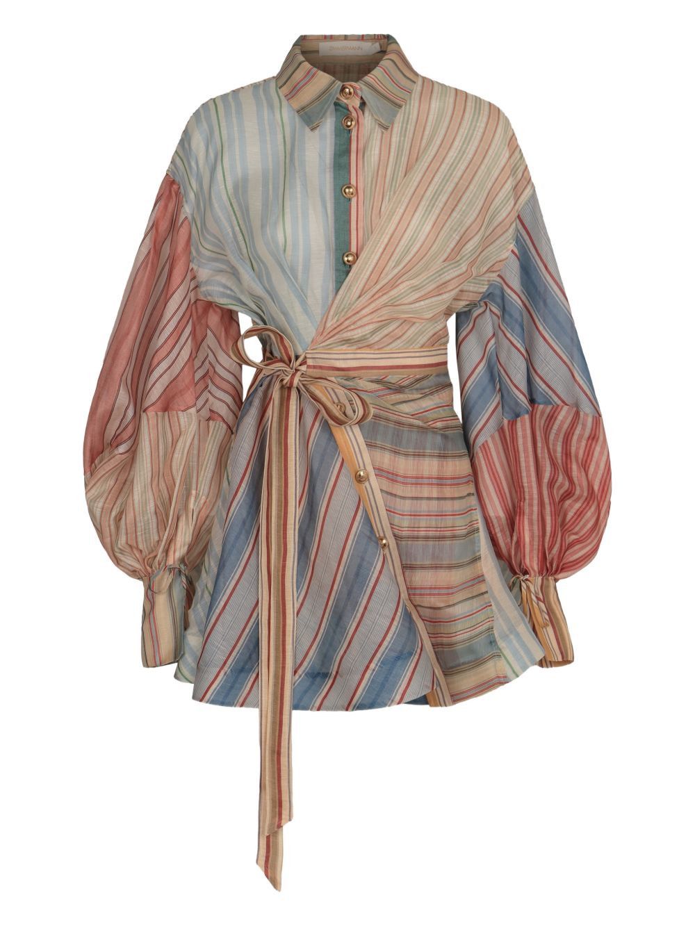 REBELLION LINEN AND SILK MINI DRESS