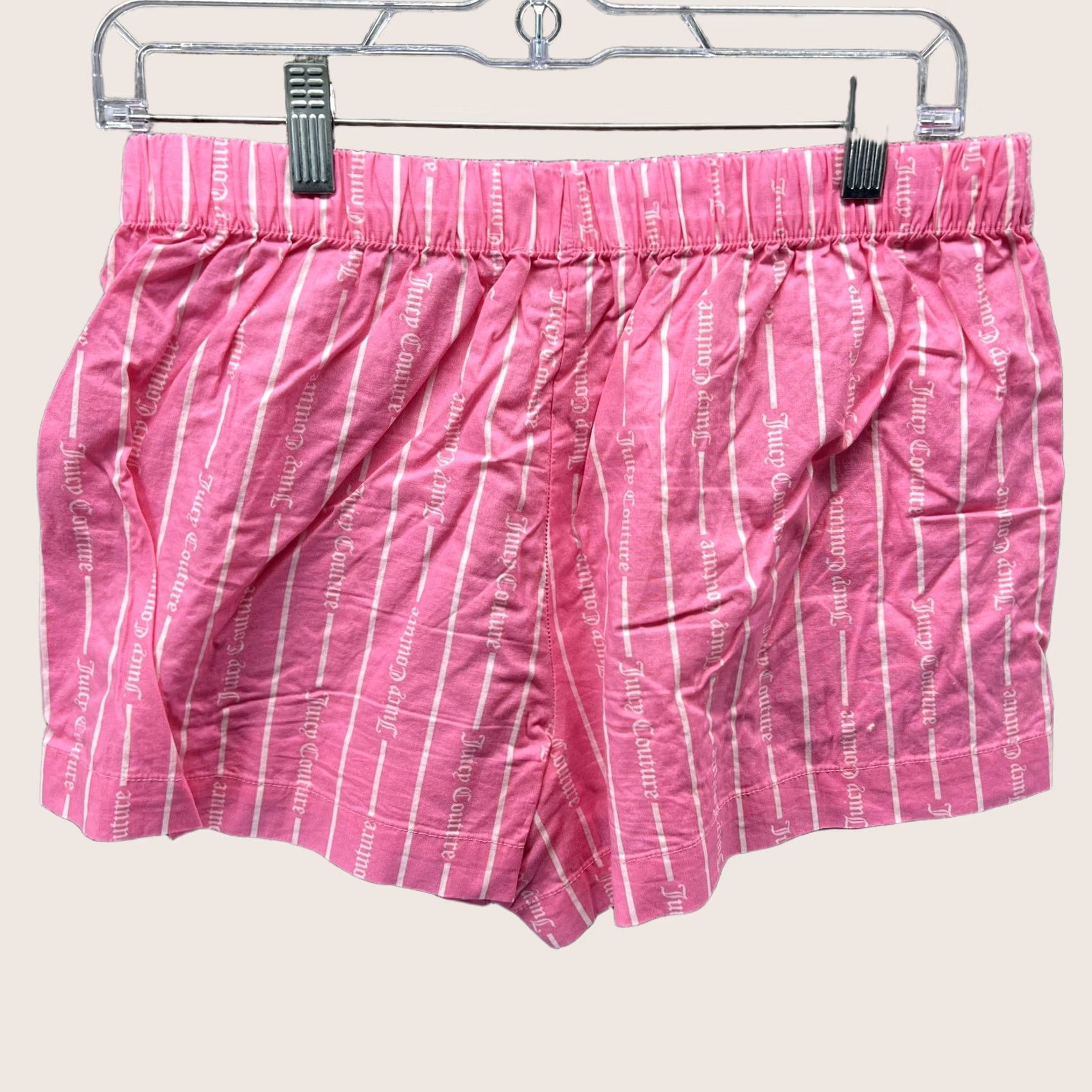 Juicy Couture Juicy Couture Sleep Shorts Womens Medium Pink Striped Logo Print Lounge Size 32" / US 10 / IT 46 - 1 Thumbnail