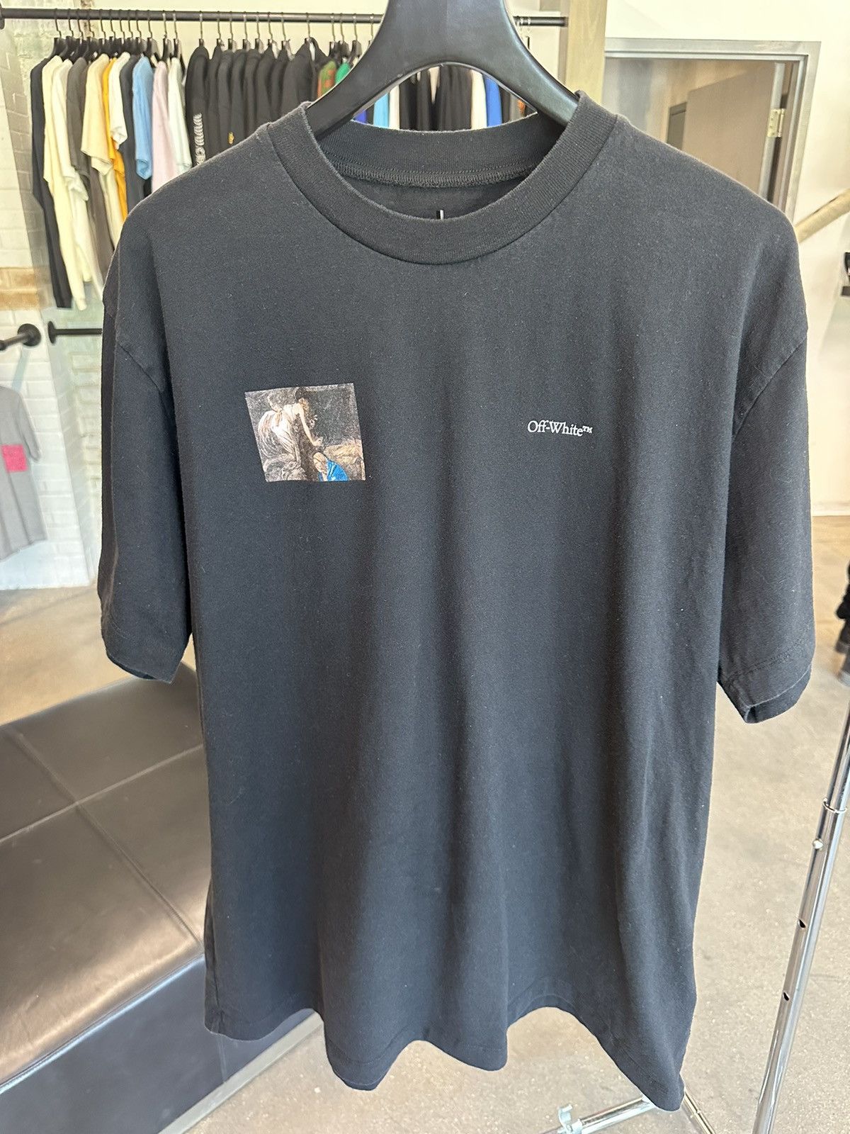 image of Off White Off-White Caravaggio Angel S/s Oversized Tee Black, Men's (Size Small)