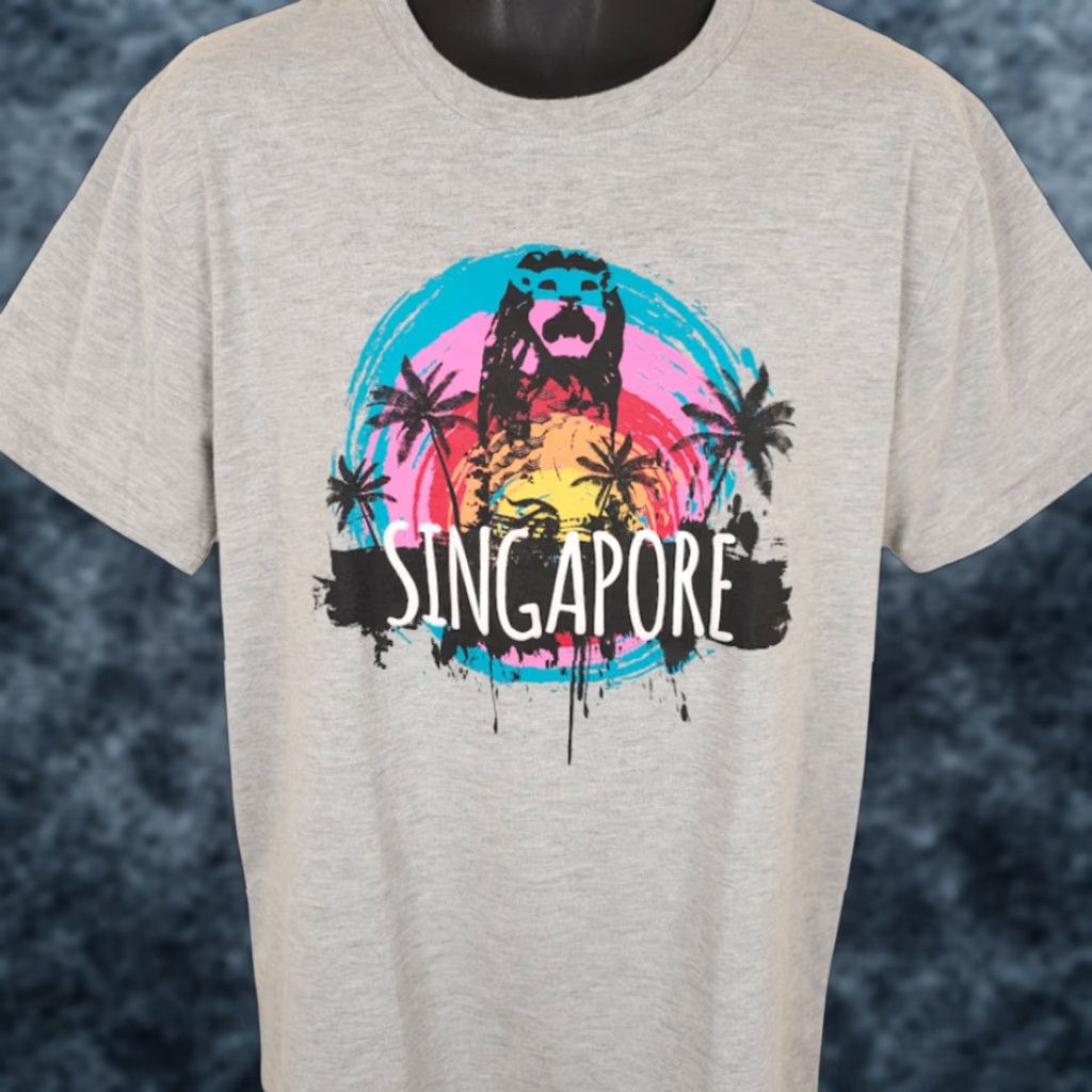 Vintage Singapore T Shirt Mens Size Large Gray Travel Destination Tee Size US L / EU 52-54 / 3 - 1 Thumbnail