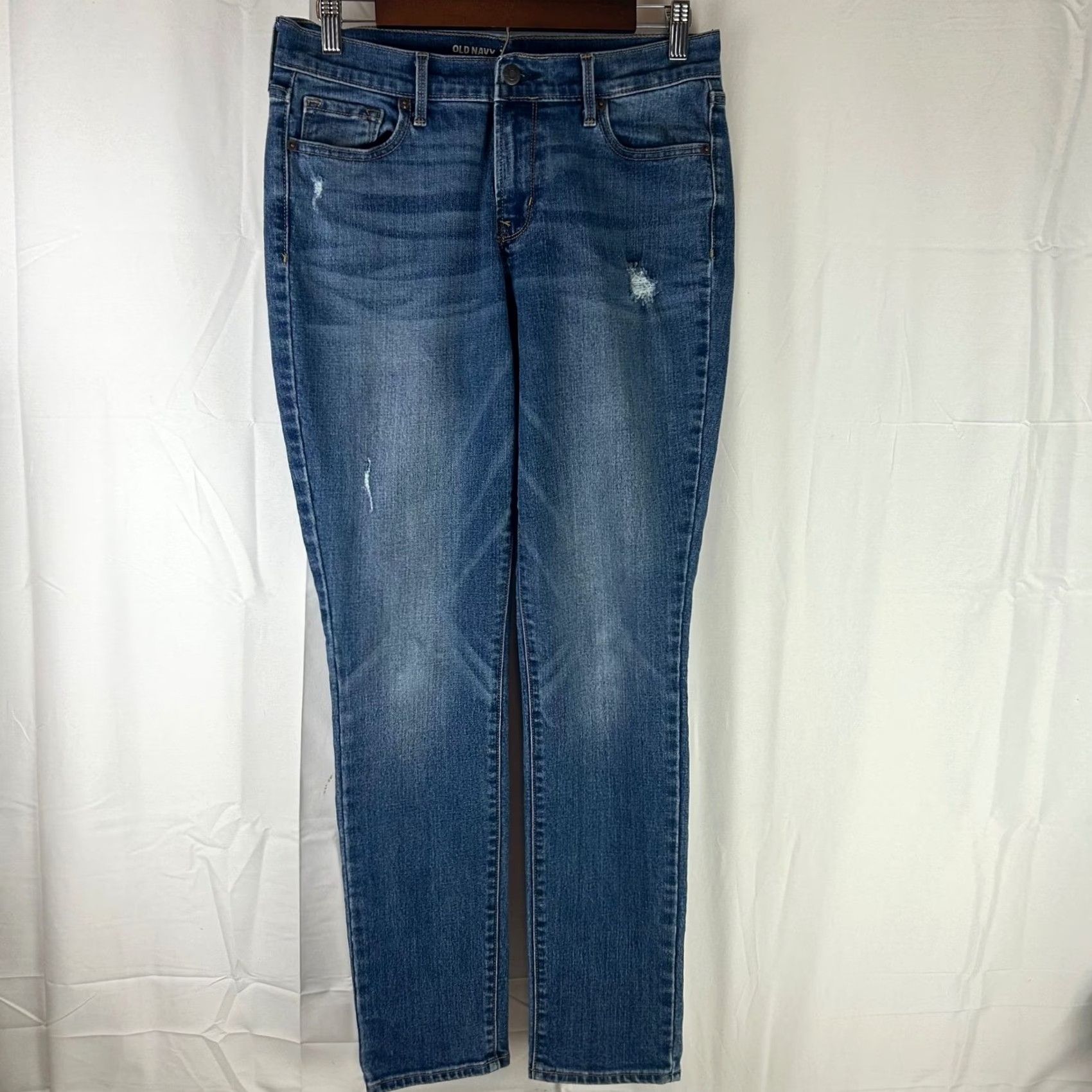 Old Navy Old Navy Curvy Skinny Jeans Womens 8 Medium Blue Distressed Darci Mid-Rise Jeans Size 30" / US 8 / IT 44 - 2 Thumbnail