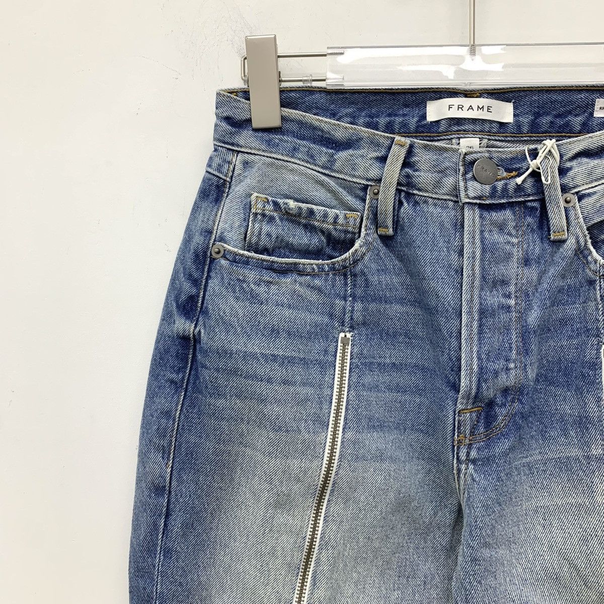 Frame FRAME Blue Washed Zipper Distressed Denim Pants K26WX Size 26" / US 2 / IT 38 - 3 Thumbnail