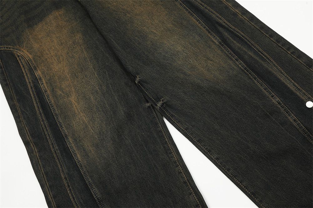 Japanese Brand × Vintage Men's patchwork straight distressed washed jeans Size US 34 / EU 50 - 5 Thumbnail