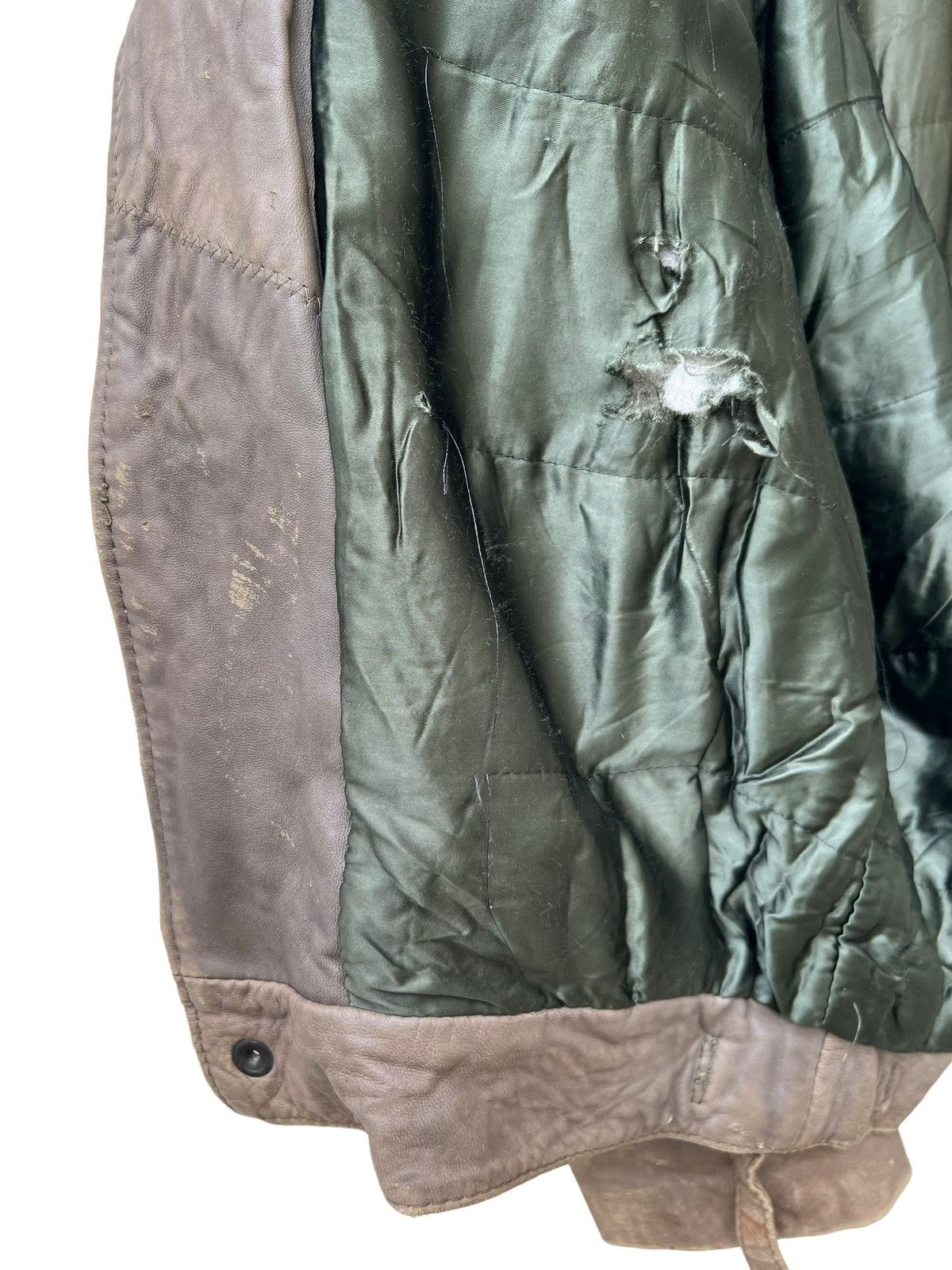 Leather Vintage Trashed Oliver Strelli Leather Jacket Size US XL / EU 56 / 4 - 22 Thumbnail