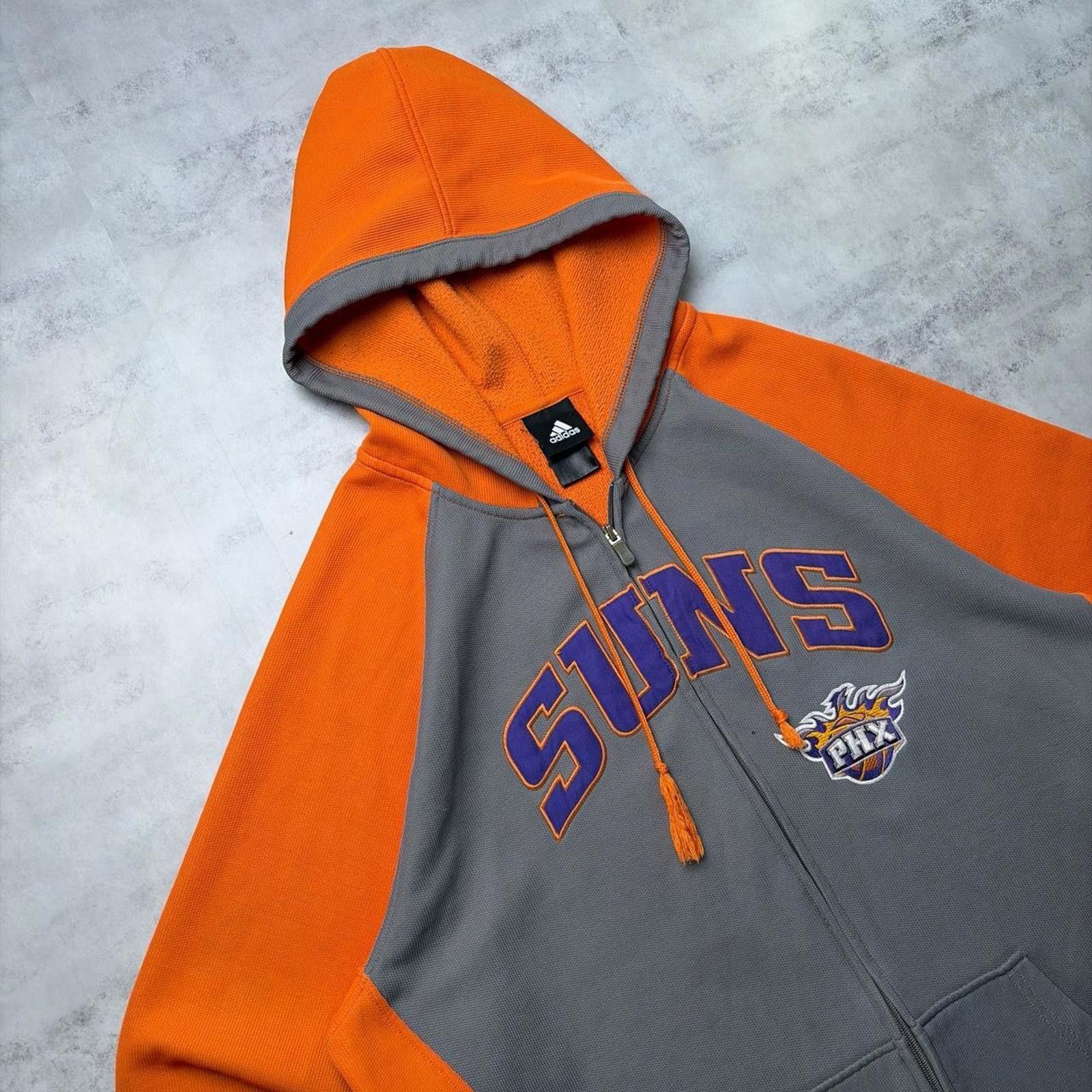 Adidas Y2K Orange Adidas NBA Phenix Suns Baggy Skater Zip Up Hoodie Size US XL / EU 56 / 4 - 5 Thumbnail