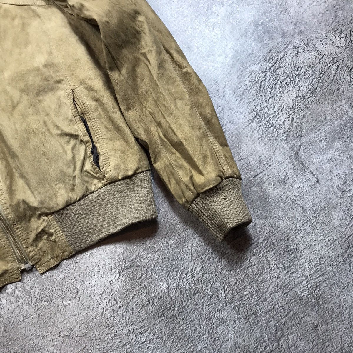 Vintage Vintage 90s Tan Bomber Jacket Baggy Streetwear Y2K Washed M Size M / US 6-8 / IT 42-44 - 6 Thumbnail