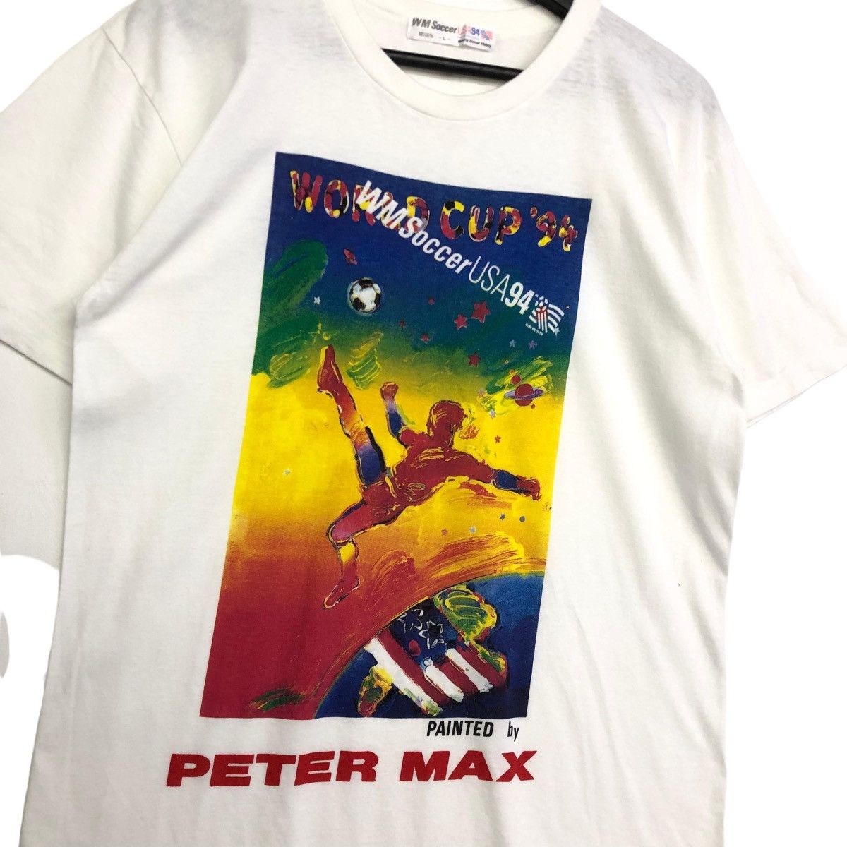 Vintage *Vintage 90s WORLD CUP 94 peter max art painted poster tee Size US L / EU 52-54 / 3 - 3 Thumbnail