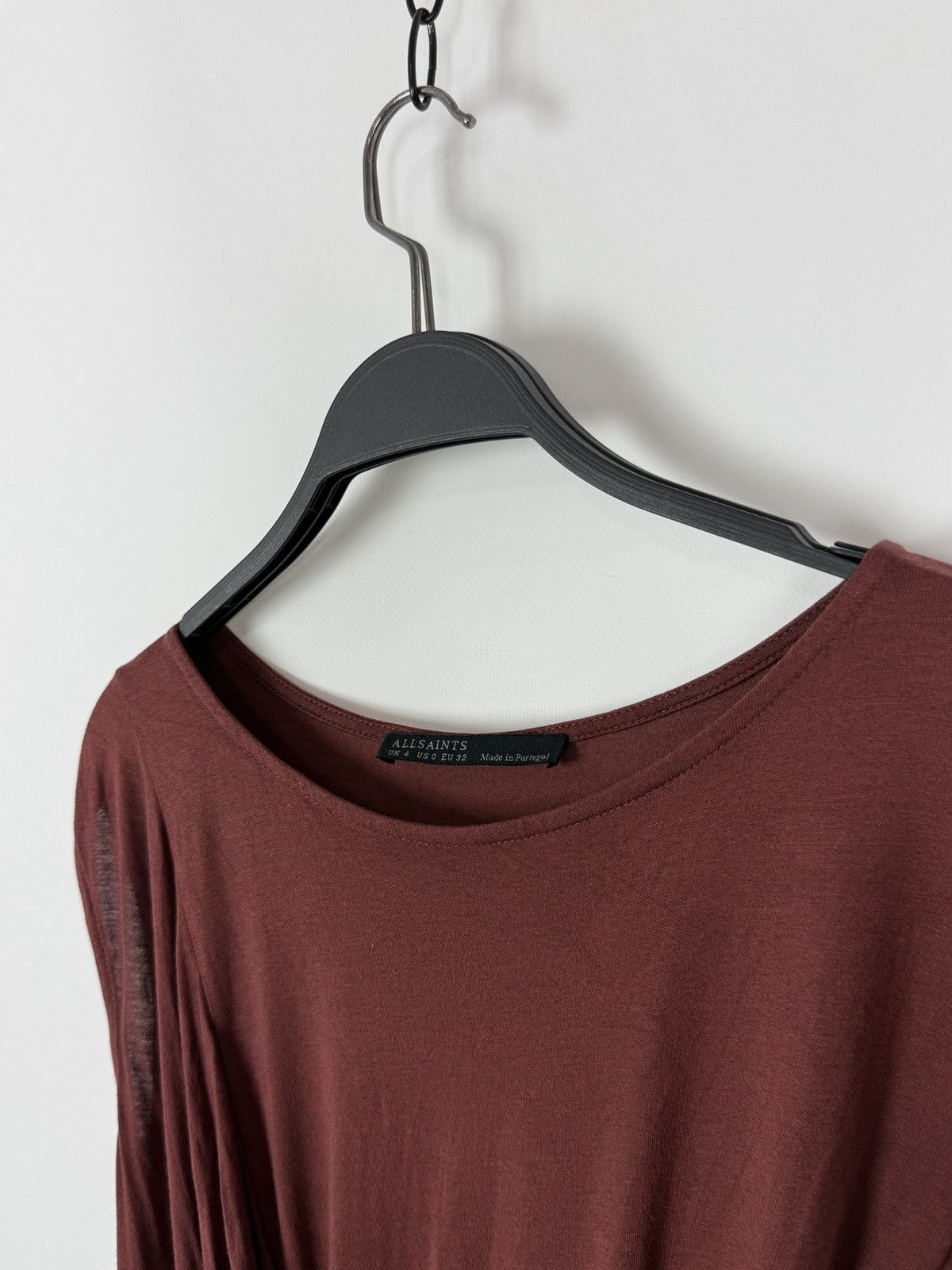 Allsaints Allsaint Sabie Maroon Draped Ruched Sleveless Mini Dress XS Size XS / US 0-2 / IT 36-38 - 4 Thumbnail