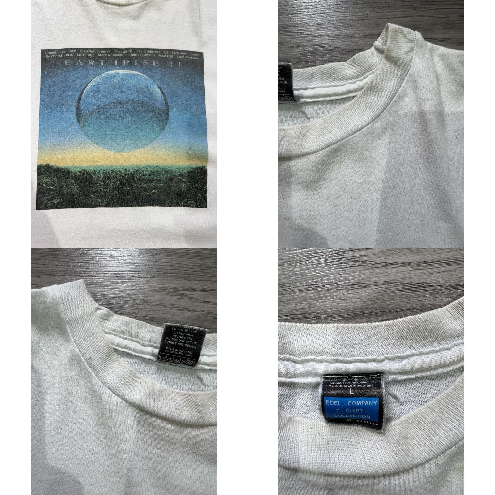 Vintage Rare Vintage Promo Earthrise II Rock / Pop T-shirt White L Shirts Mens Size US L / EU 52-54 / 3 - 8 Thumbnail