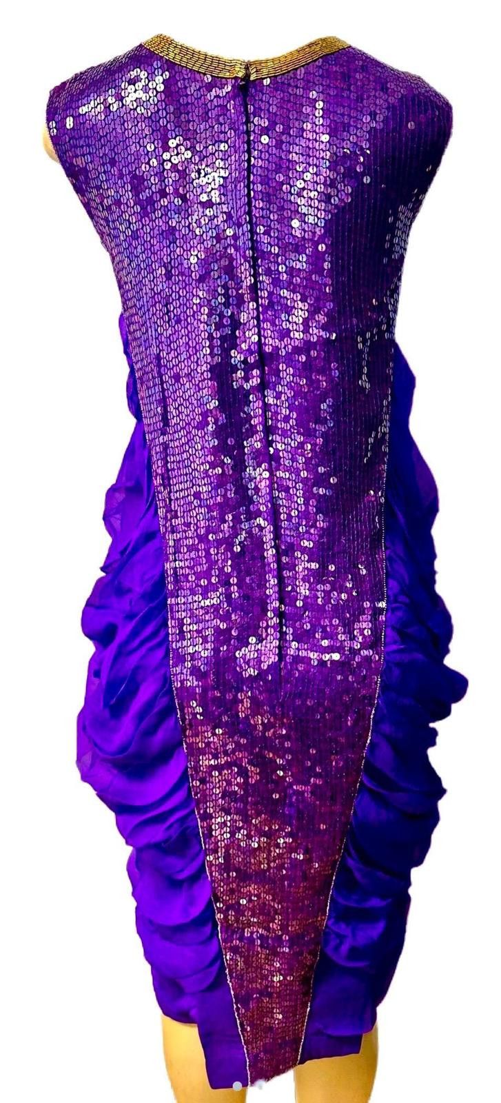 Other Sequin Purple Gold Egyptian Style Cocktail Dress size 6 Size M / US 6-8 / IT 42-44 - 2 Thumbnail