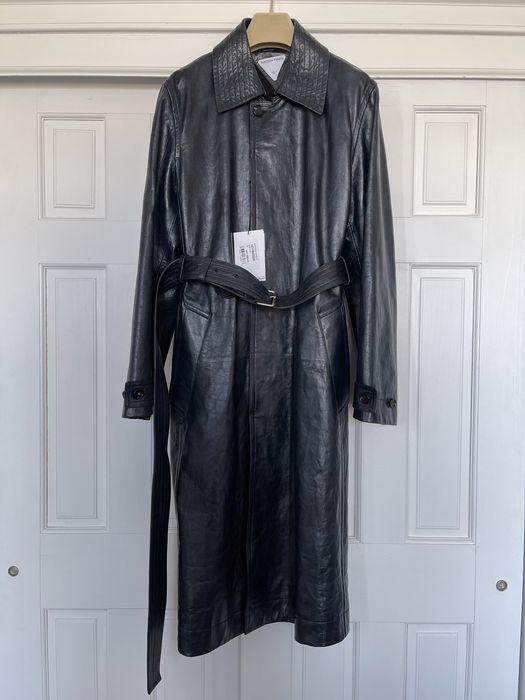 Bottega Veneta SS23 Eel Embossed Leather Trench Coat