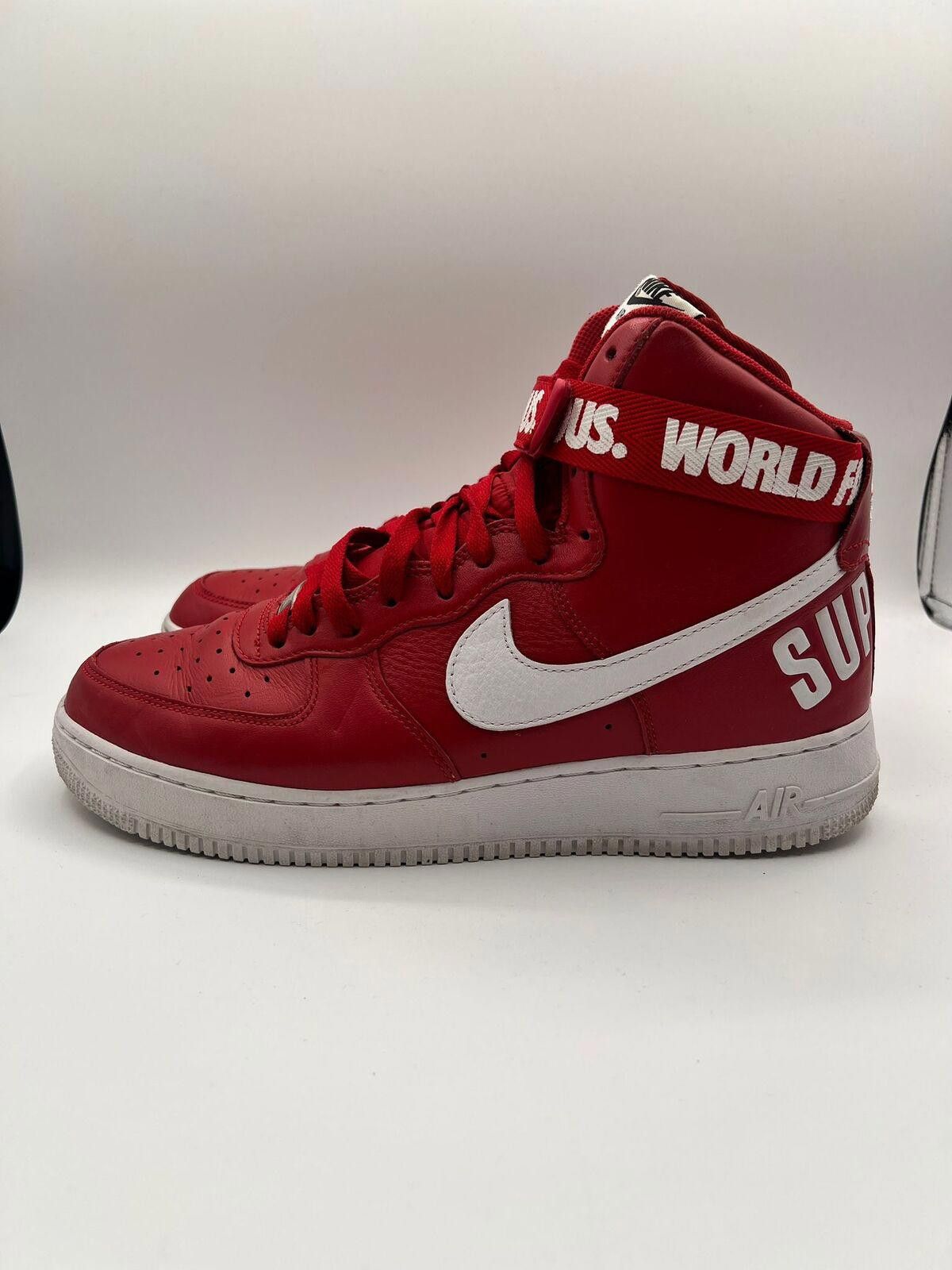Nike Nike Air Force 1 Supreme Red Sneakers Size US 11 / EU 44 - 1 Thumbnail