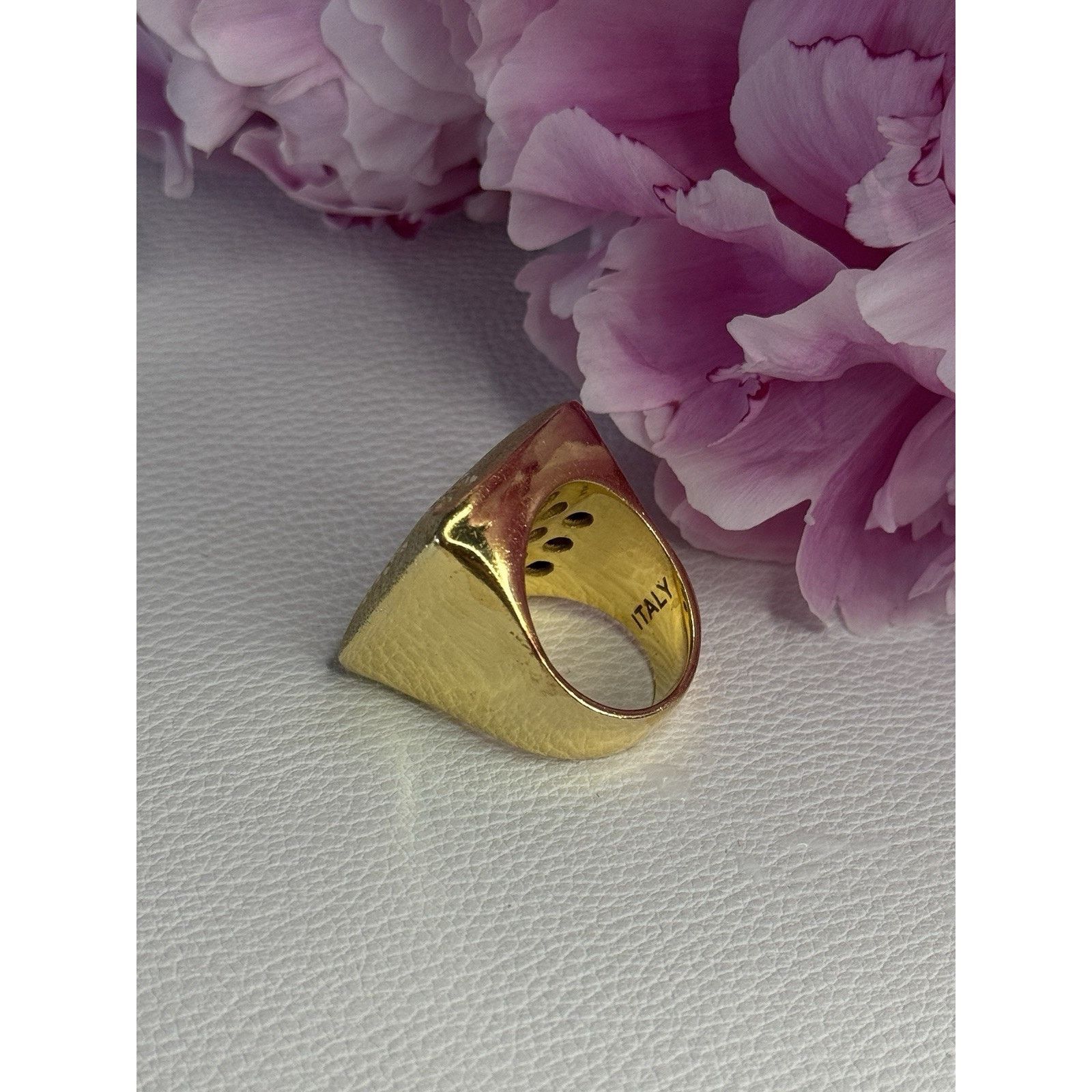 Jewelry 925 STERLING SILVER GOLD PLATED ITALY RING SIZE 8 Size ONE SIZE - 4 Thumbnail