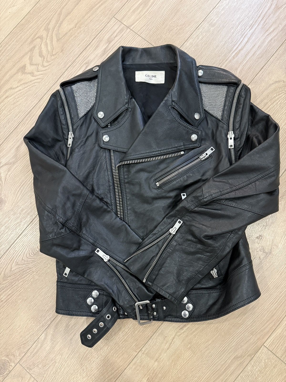 Celine Celine SS19 Hedi Slimane Chainmail Shoulder Calfskin Jacket Size US M / EU 48-50 / 2 - 1 Thumbnail