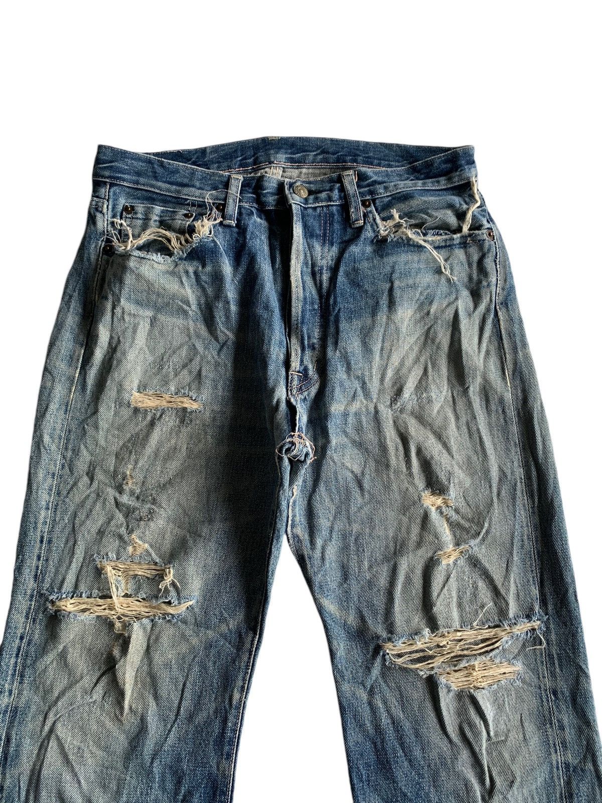 Japanese Brand × Vintage Omnigod Damage Rare Selvedge Distressed Denim☠️ Size US 32 / EU 48 - 5 Thumbnail